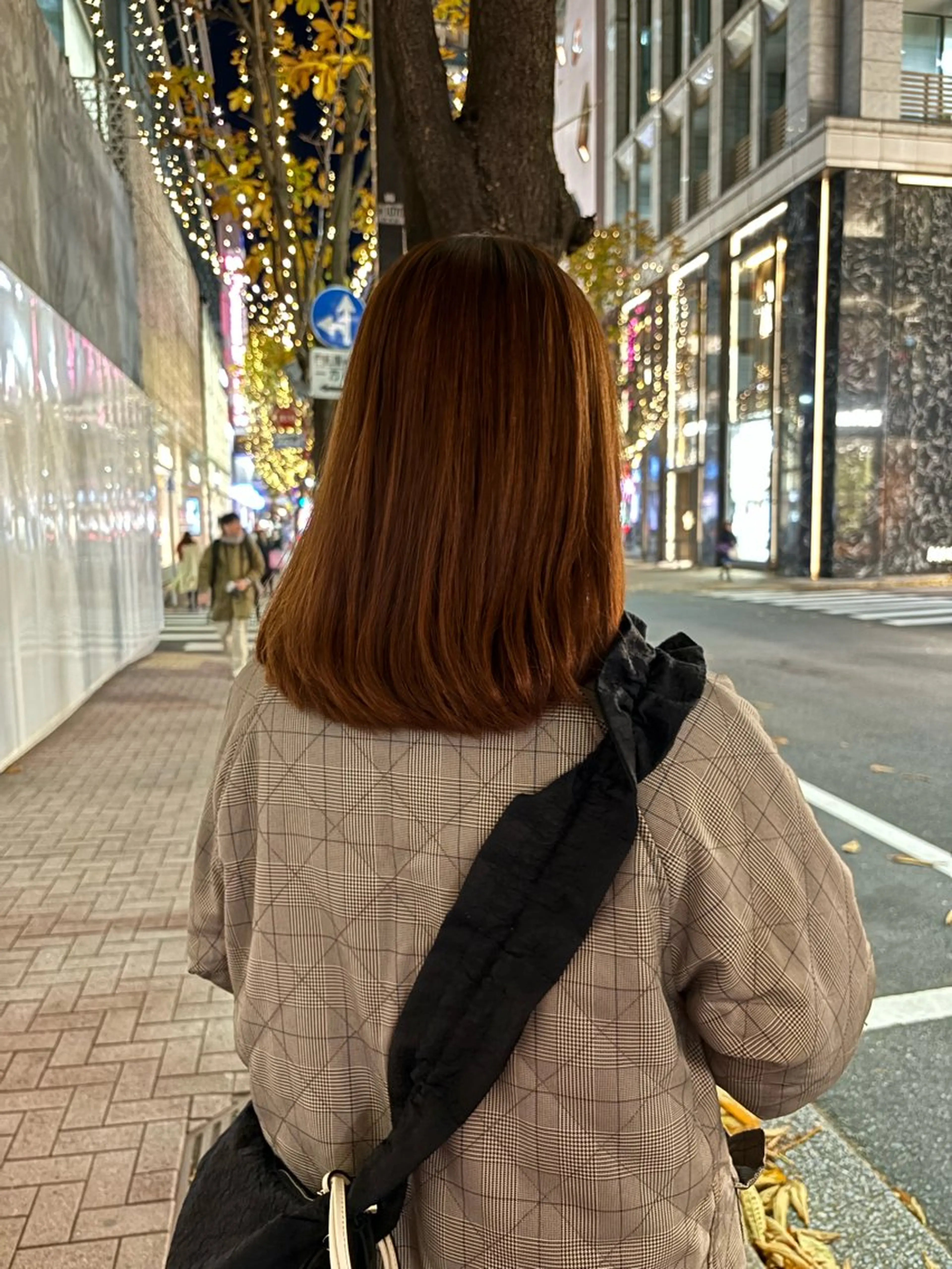 ミディアム パーマ 酸性ストレート ストレートパーマ カット 縮毛矯正 トリートメント 髪質改善カラー ブラウン🤎YUMEのヘアスタイル