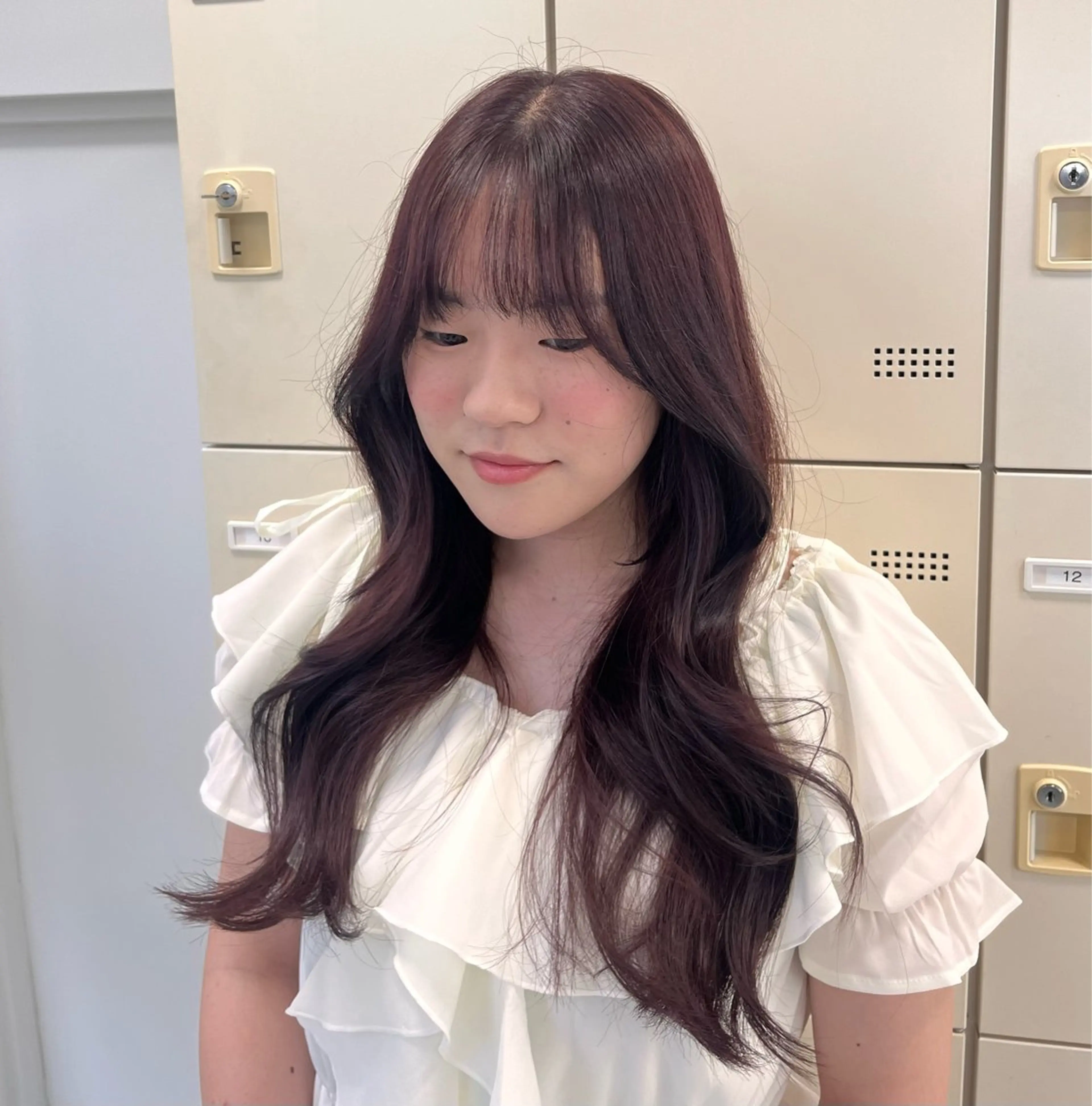 ロング ヘアカラー トリートメント ヘッドスパ ♡ナチュラルガーリー ♡ベージュ♡RINAのヘアスタイル