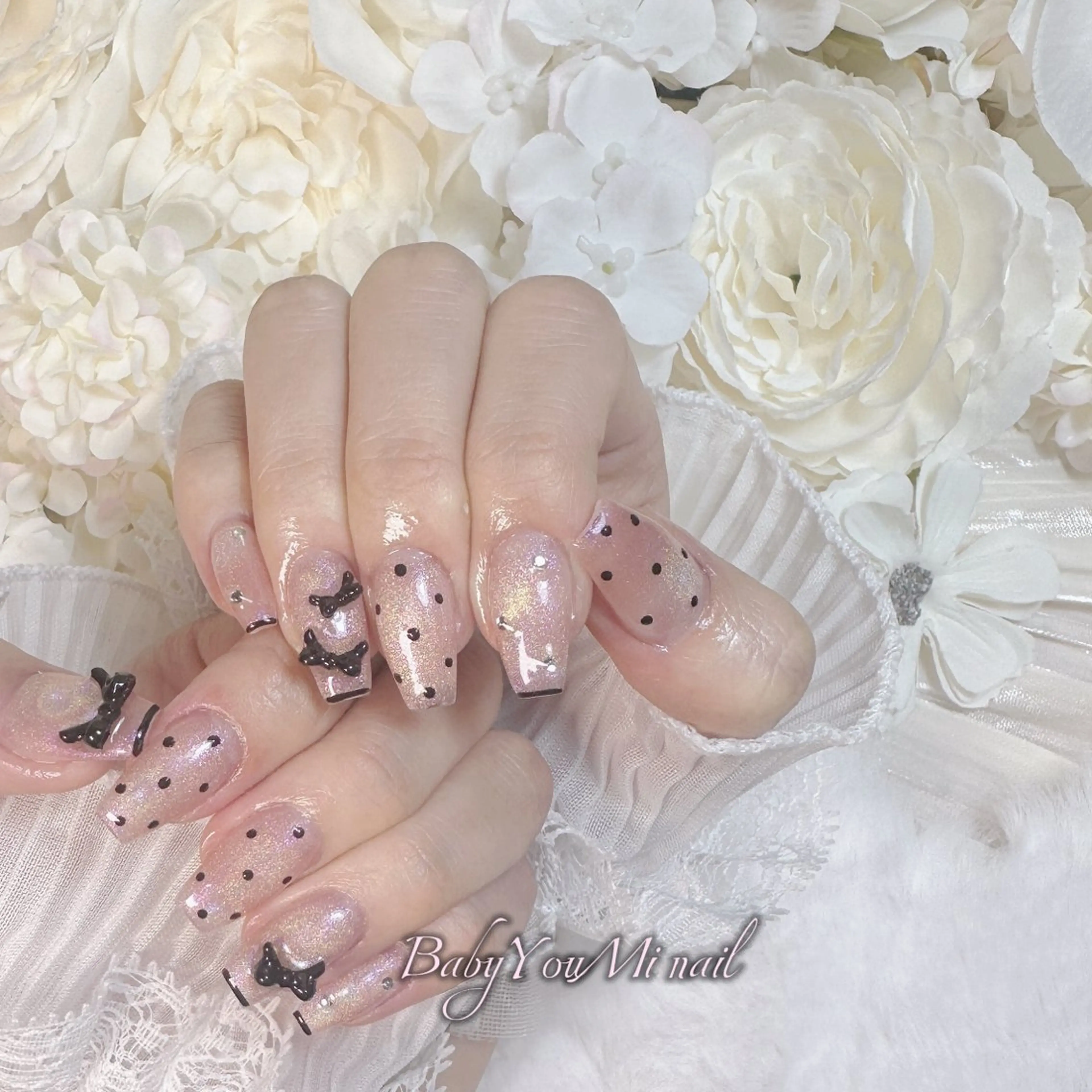 ネイル オーロラネイル 成人式 フットネイル フレンチネイル ジェルネイル ハンドネイル BabyYouMi nailのネイルデザイン