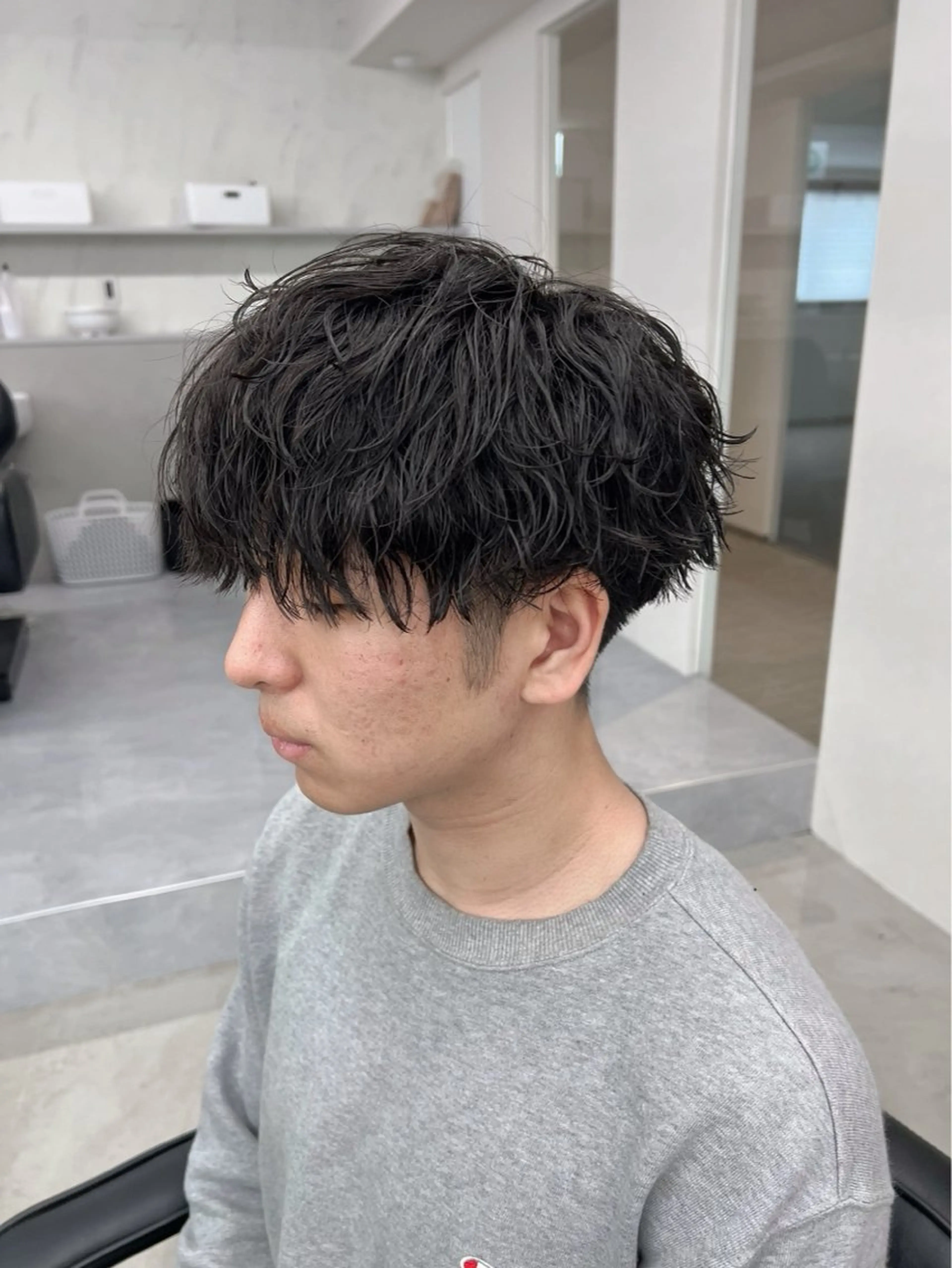 ミディアム ミディアムパーマ カット パーマ ツイスパ/シャドウ 波巻き/平山のヘアスタイル