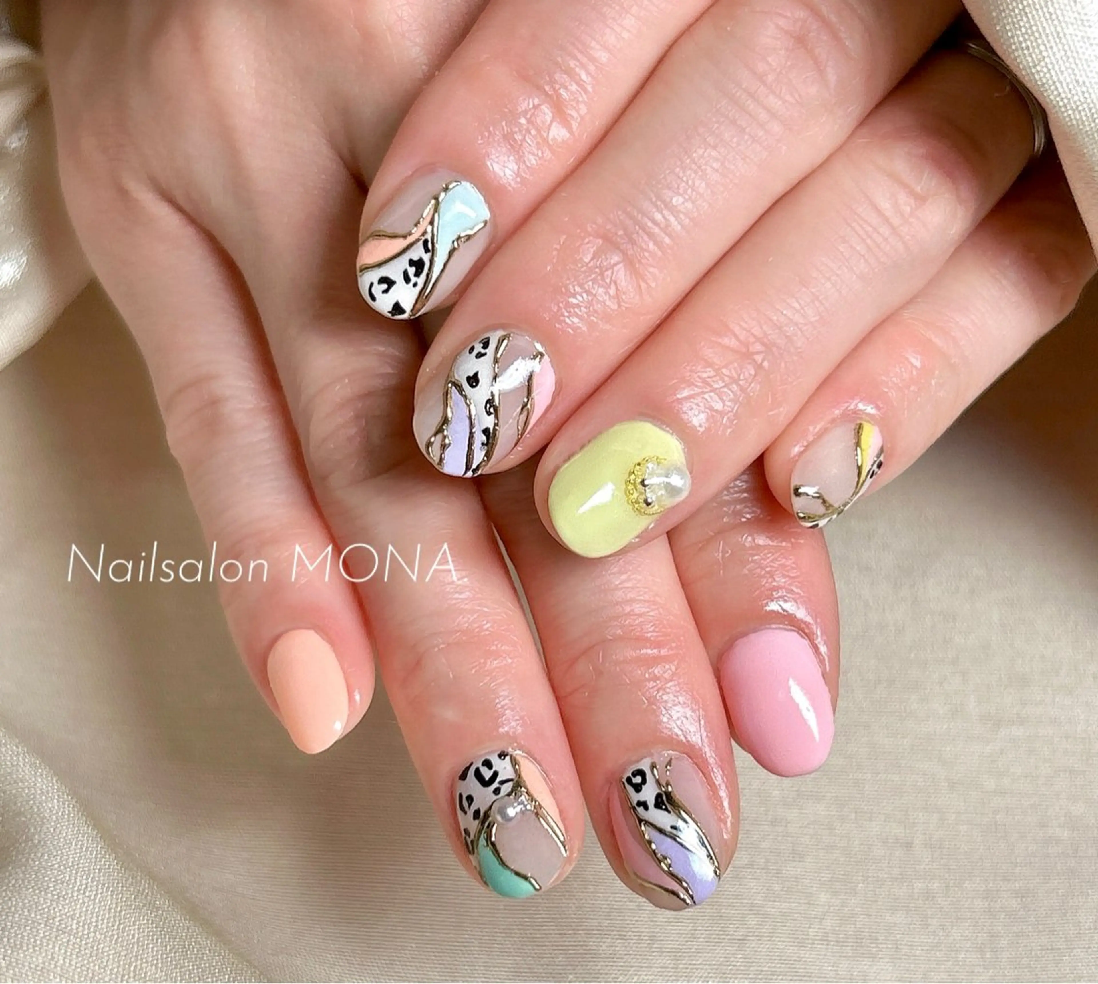 ネイル パステルネイル 春ネイル ハンドネイル Nailsalon MONA.のネイルデザイン