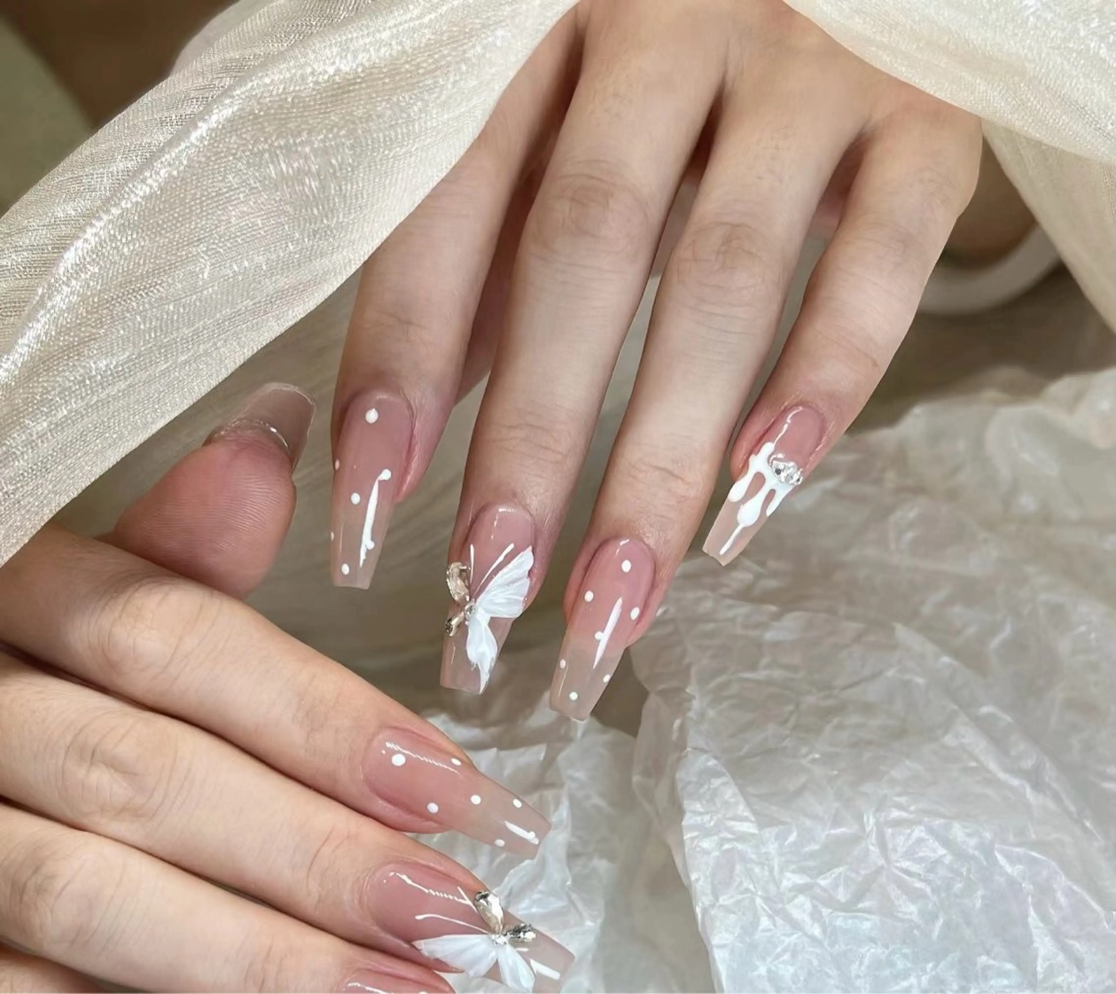ネイル アートネイル ドット ネイルチップ ワンホンネイル BabyYouMi nailのネイルデザイン