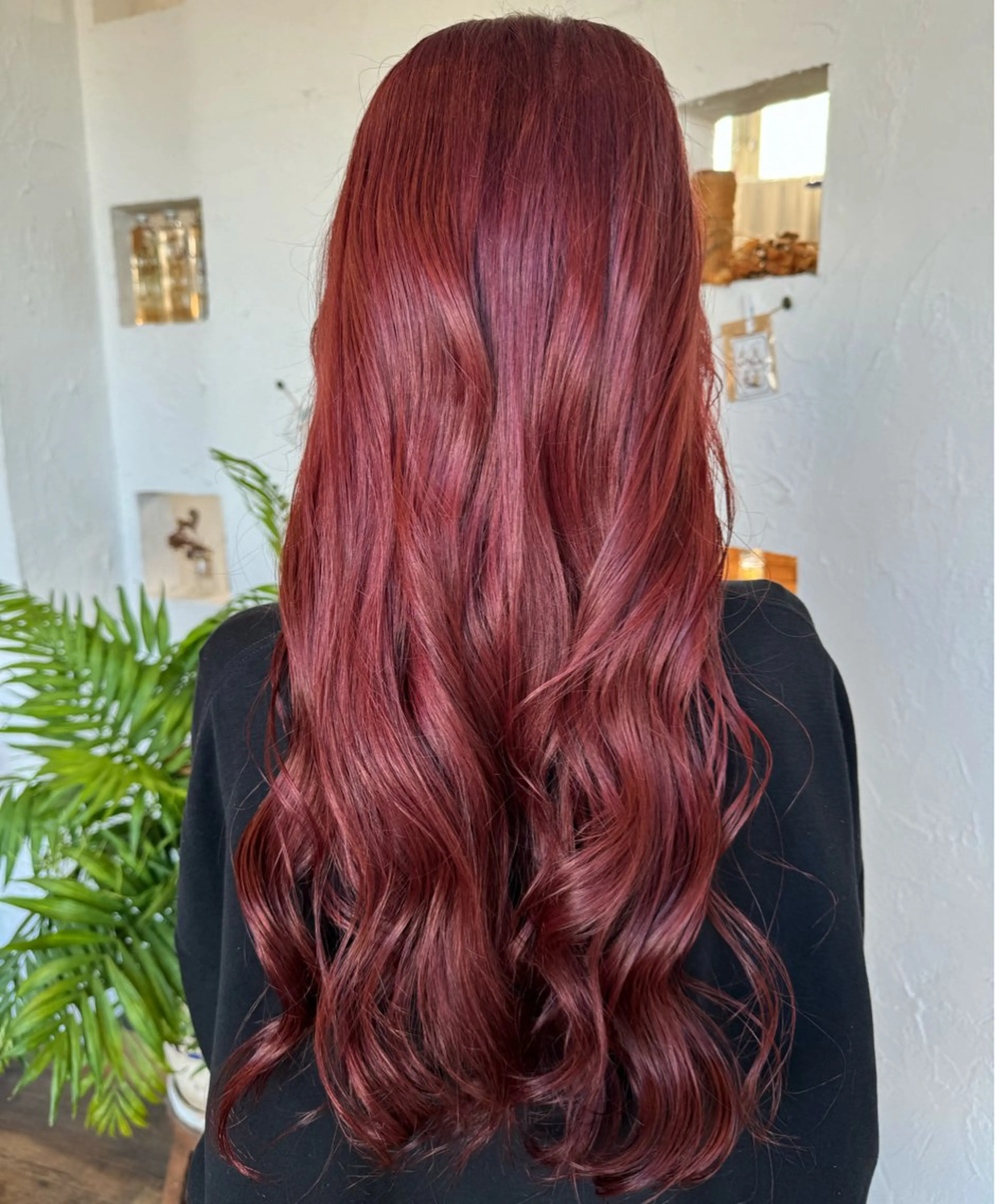 ロング カラー ブリーチ 透明感カラー ハイトーンカラー レッドカラー ヘアカラー 🌸小掛🌸 豊橋外国人風カラーのヘアスタイル