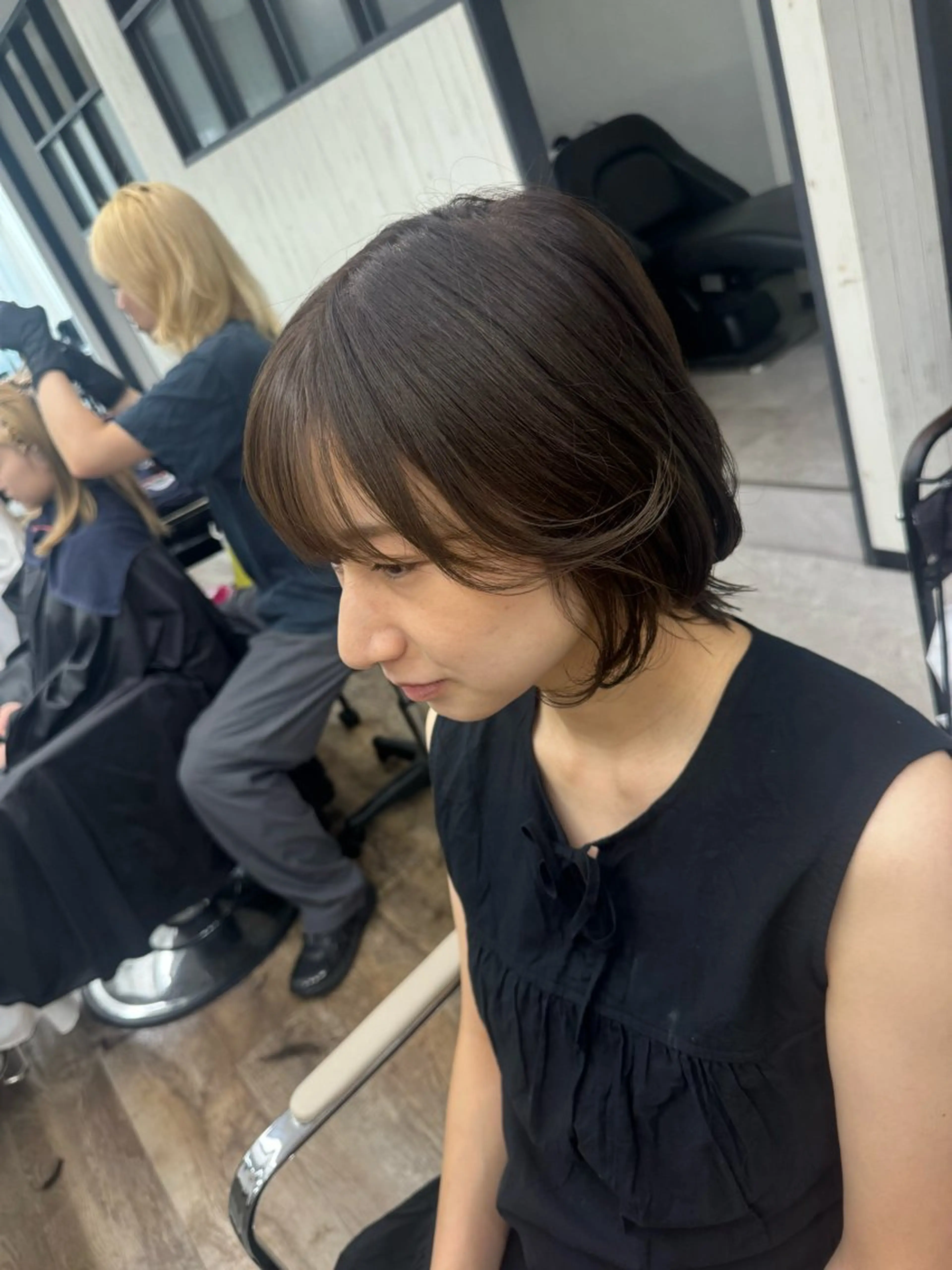 ミディアム ショートボブ ボブ 花見 亜沙美のヘアスタイル