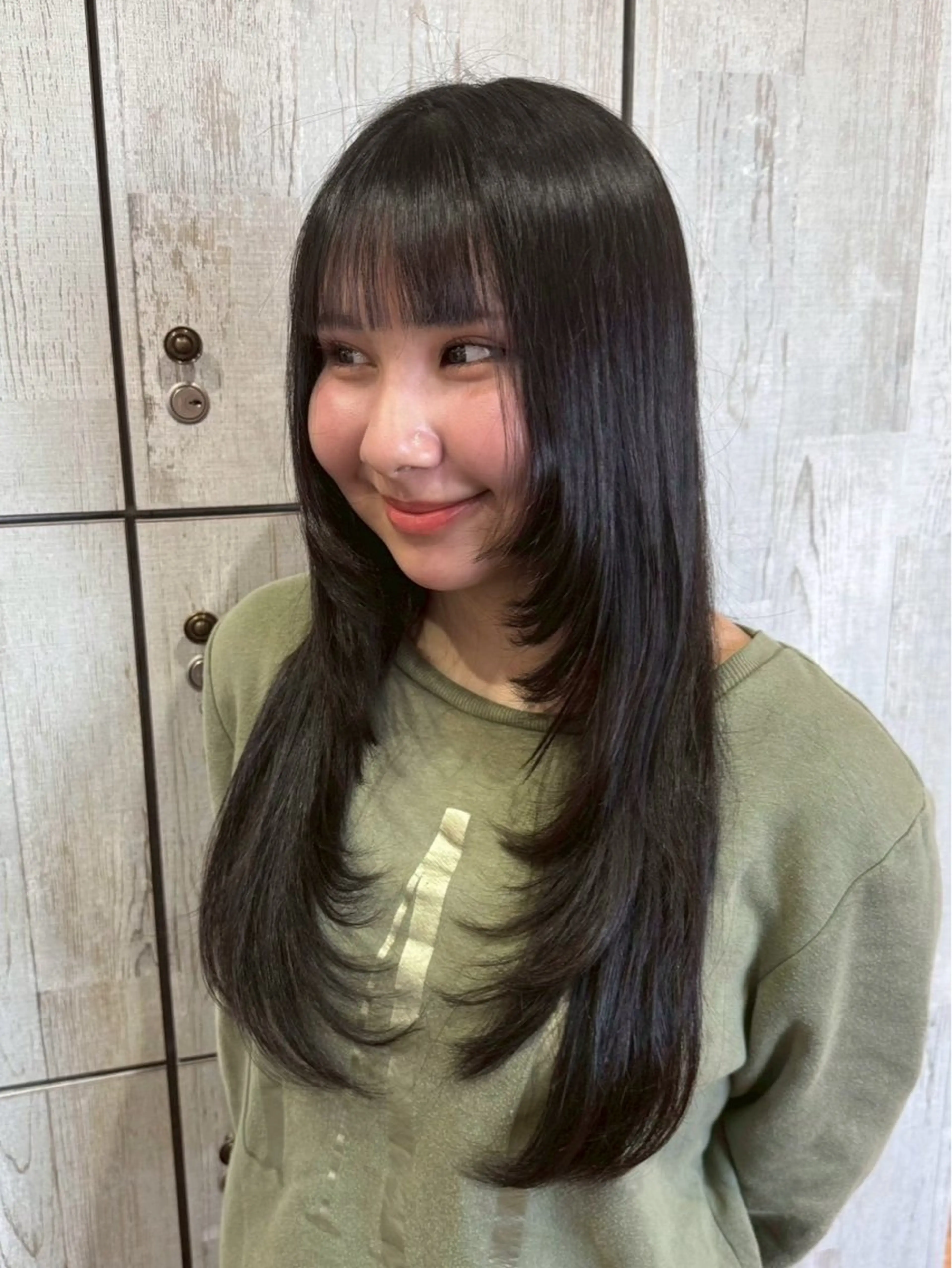 ロング カラー カット ブリーチなし艶カラー /いくののヘアスタイル