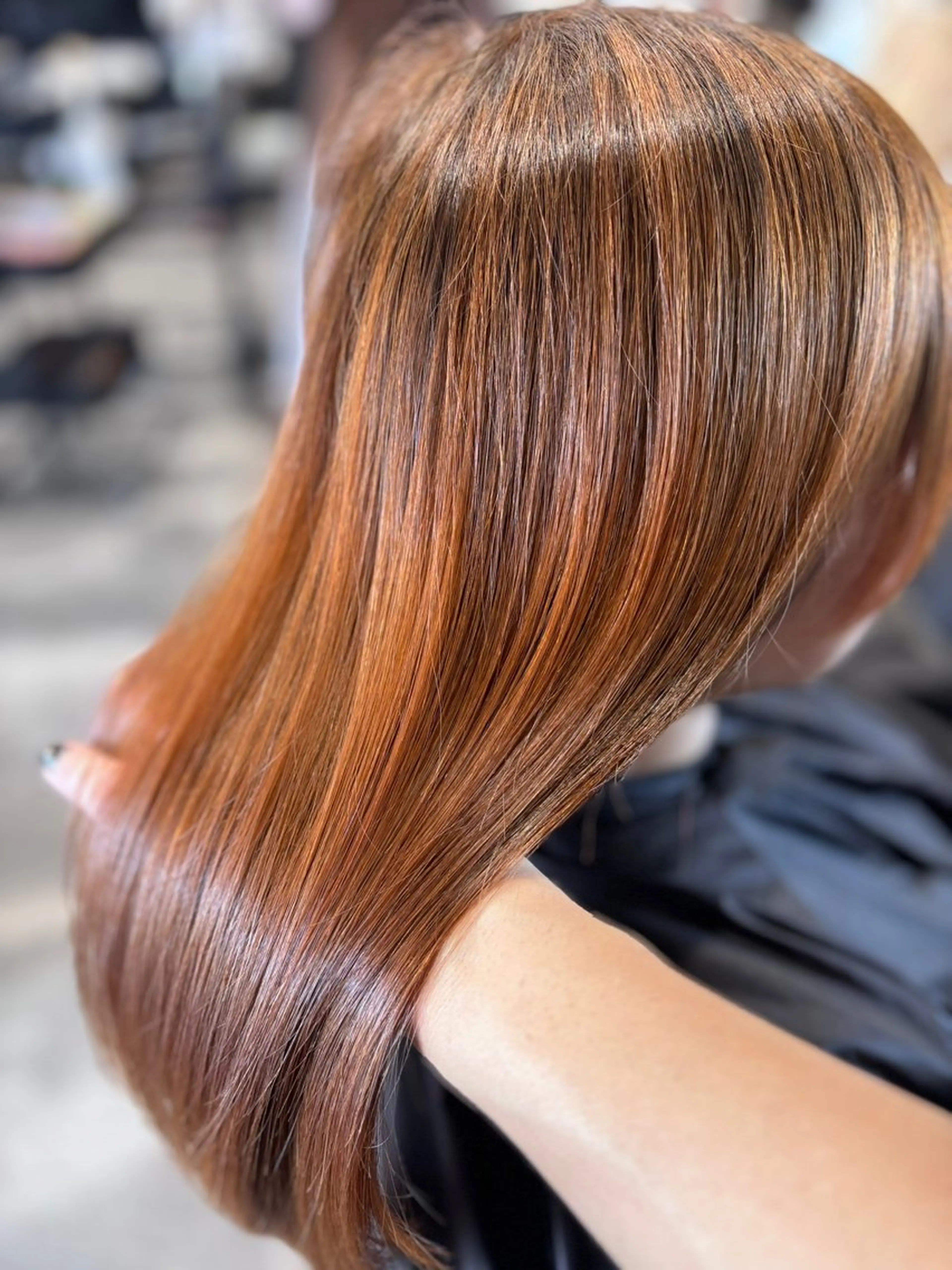 セミロング 髪質改善 トリートメント ヘアカラー トリートメント 安田 恵のヘアスタイル