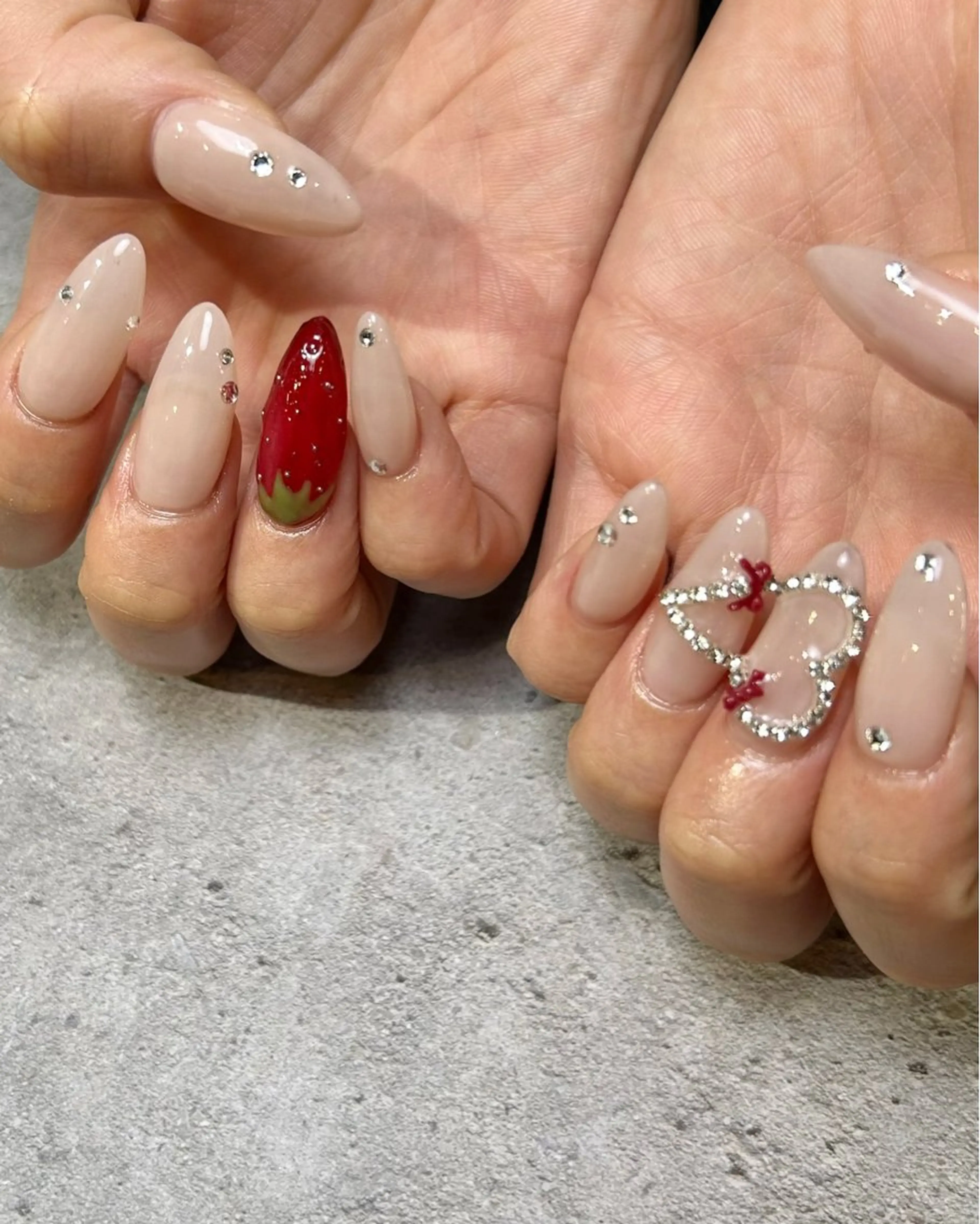 ネイル ハート 持ち込み ハンドネイル Reflection marikoのネイルデザイン