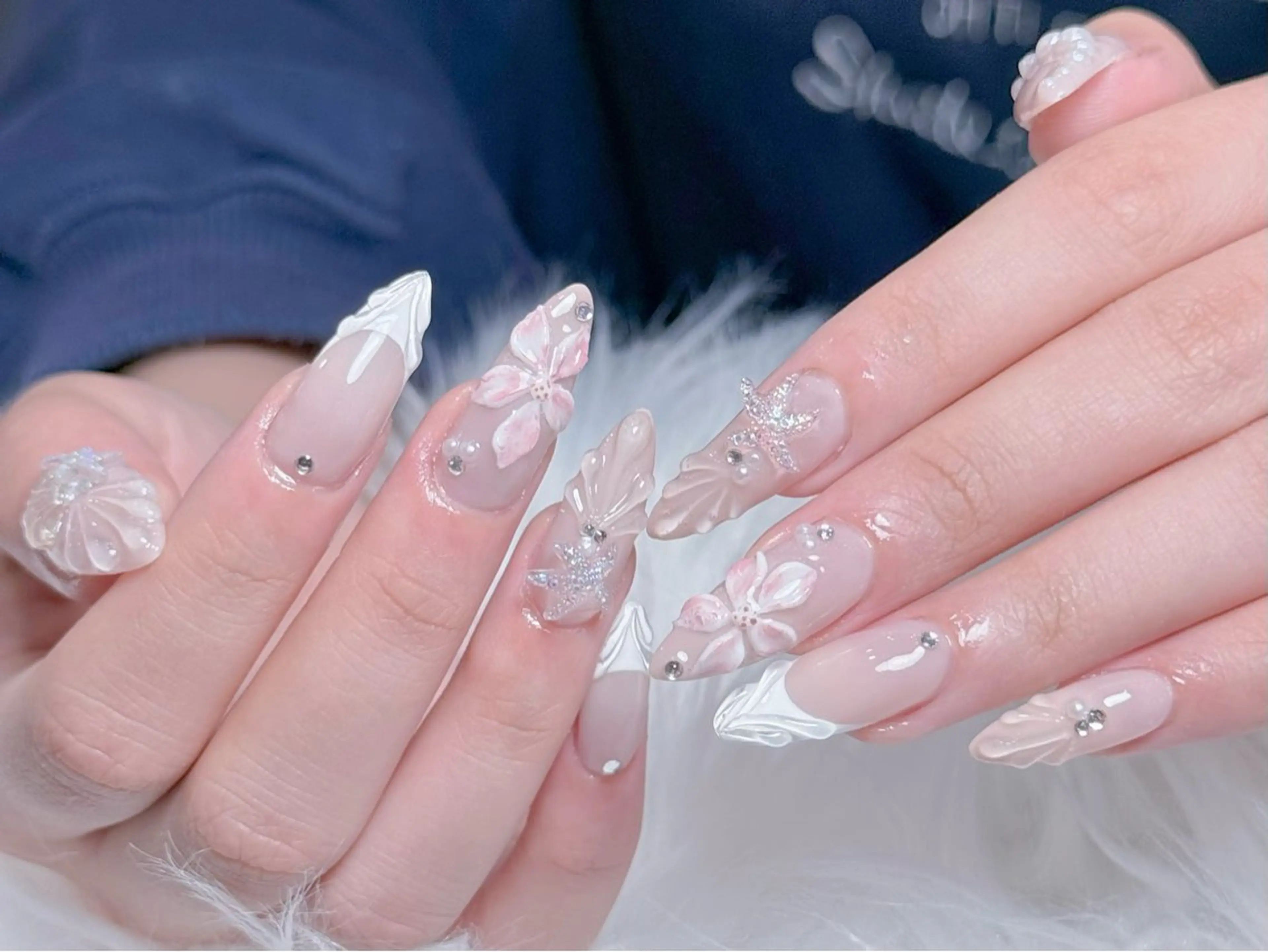 ネイル ボルドー チークネイル 長さ出し フレンチネイル ジェルネイル ハンドネイル Belle Nail Salonのネイルデザイン