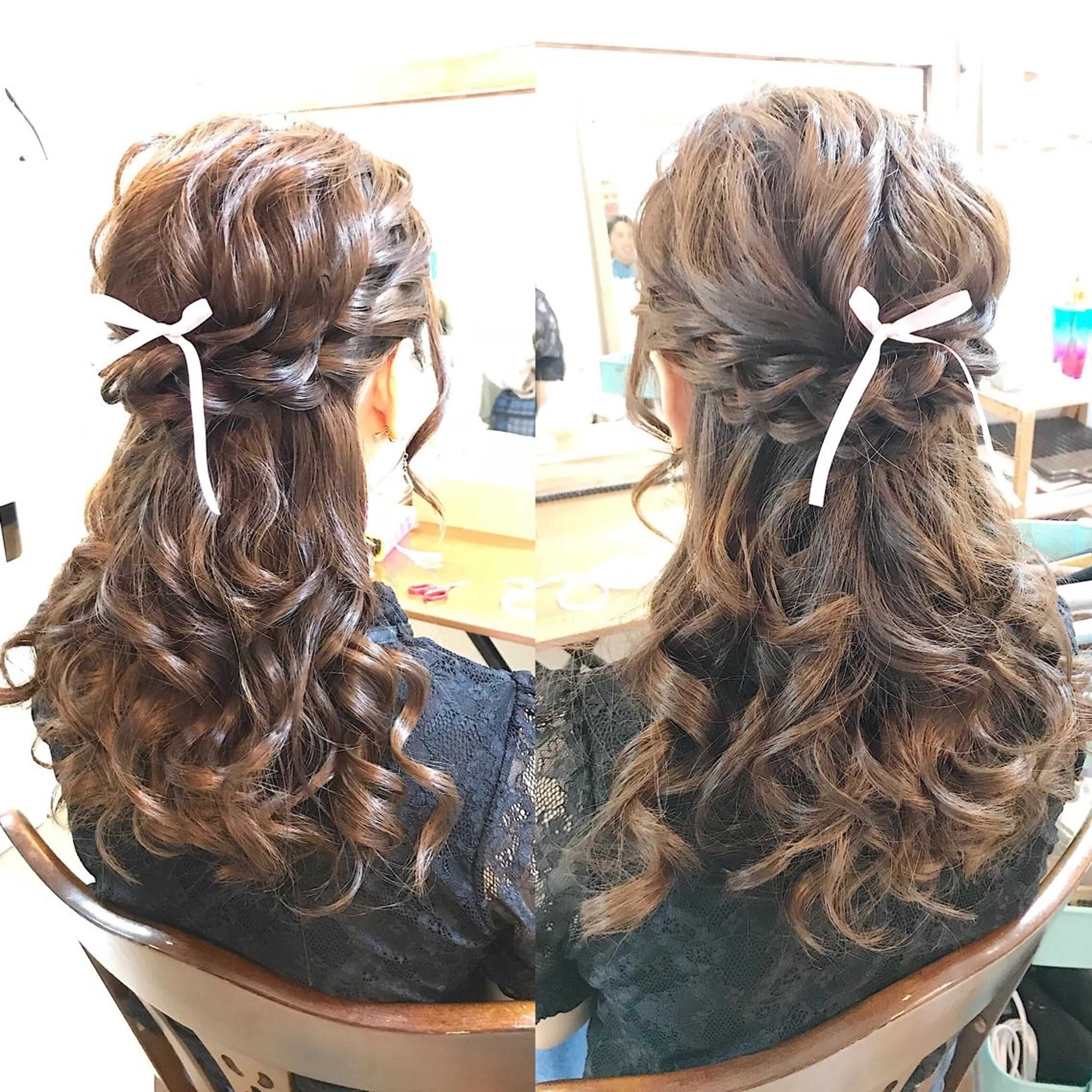 ロング ヘアアレンジ キッズ ハーフアップ 早朝✨ヘアセット 着付け/清水玲歌のヘアスタイル