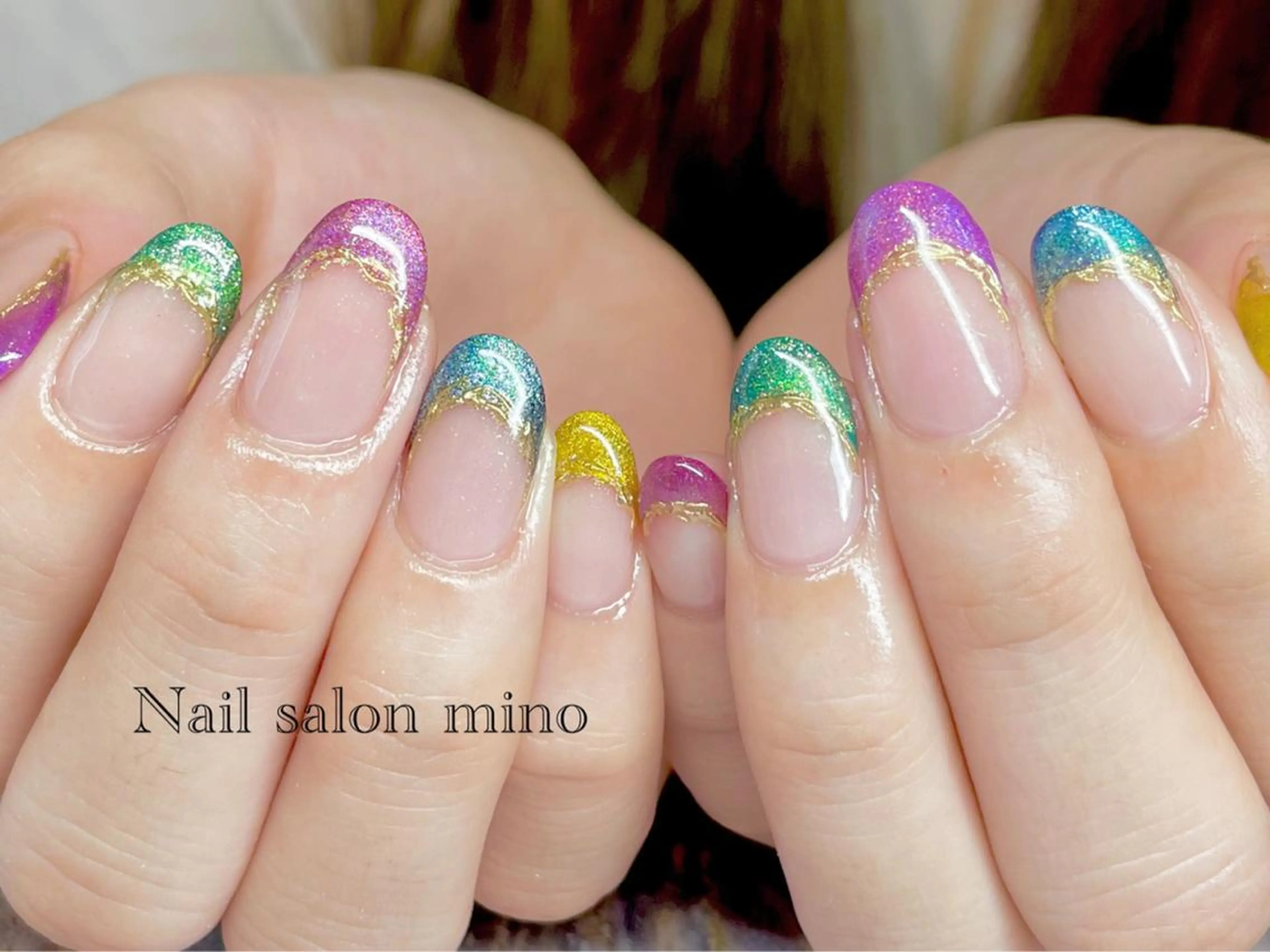 ネイル マグネットネイル ミラーネイル シンプルネイル 三野 nail salon minoのネイルデザイン