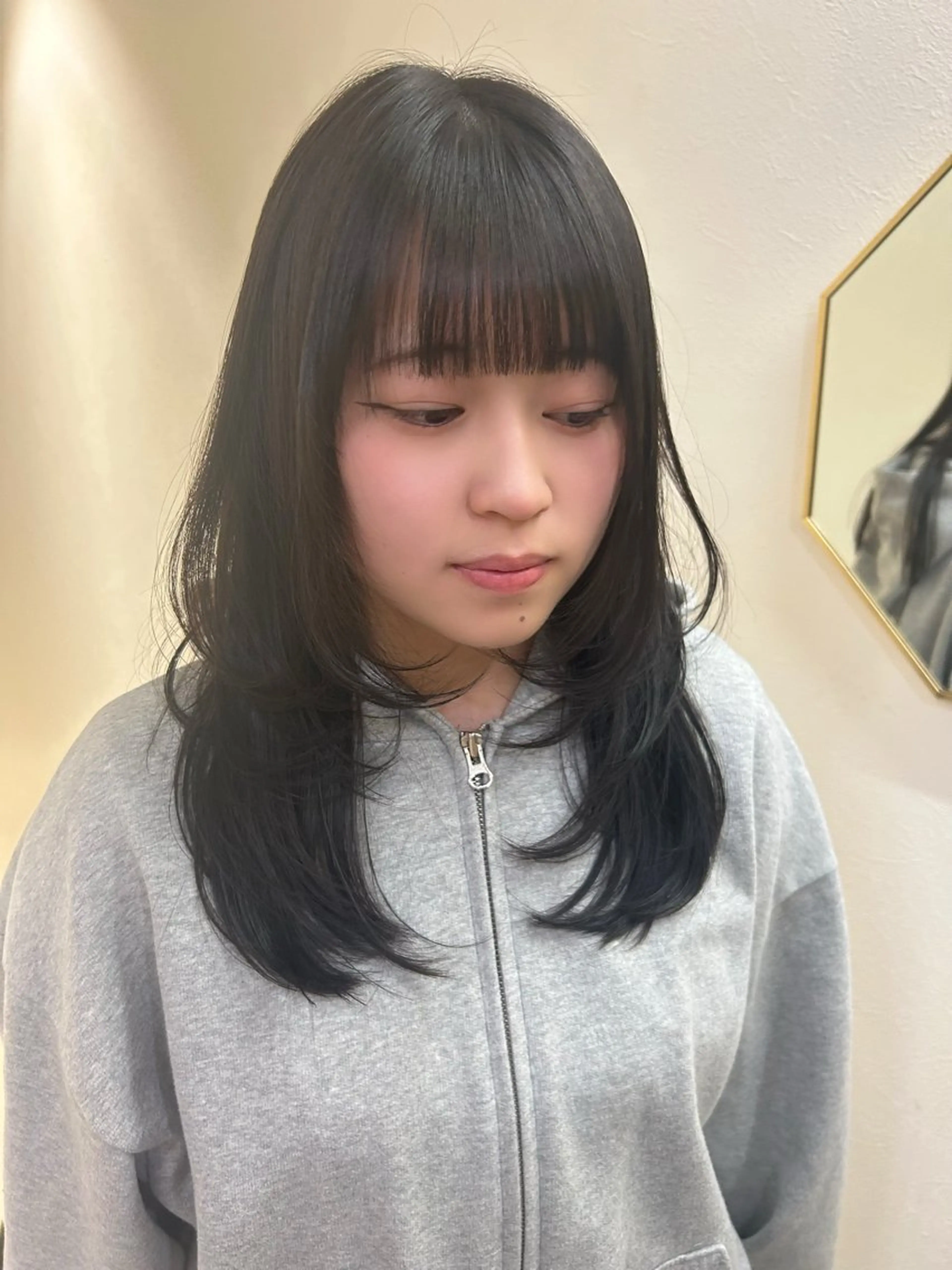 セミロング ハッシュカット 韓国風ヘア レイヤーカット カット トリートメント hub hair レイヤー/透明感のヘアスタイル