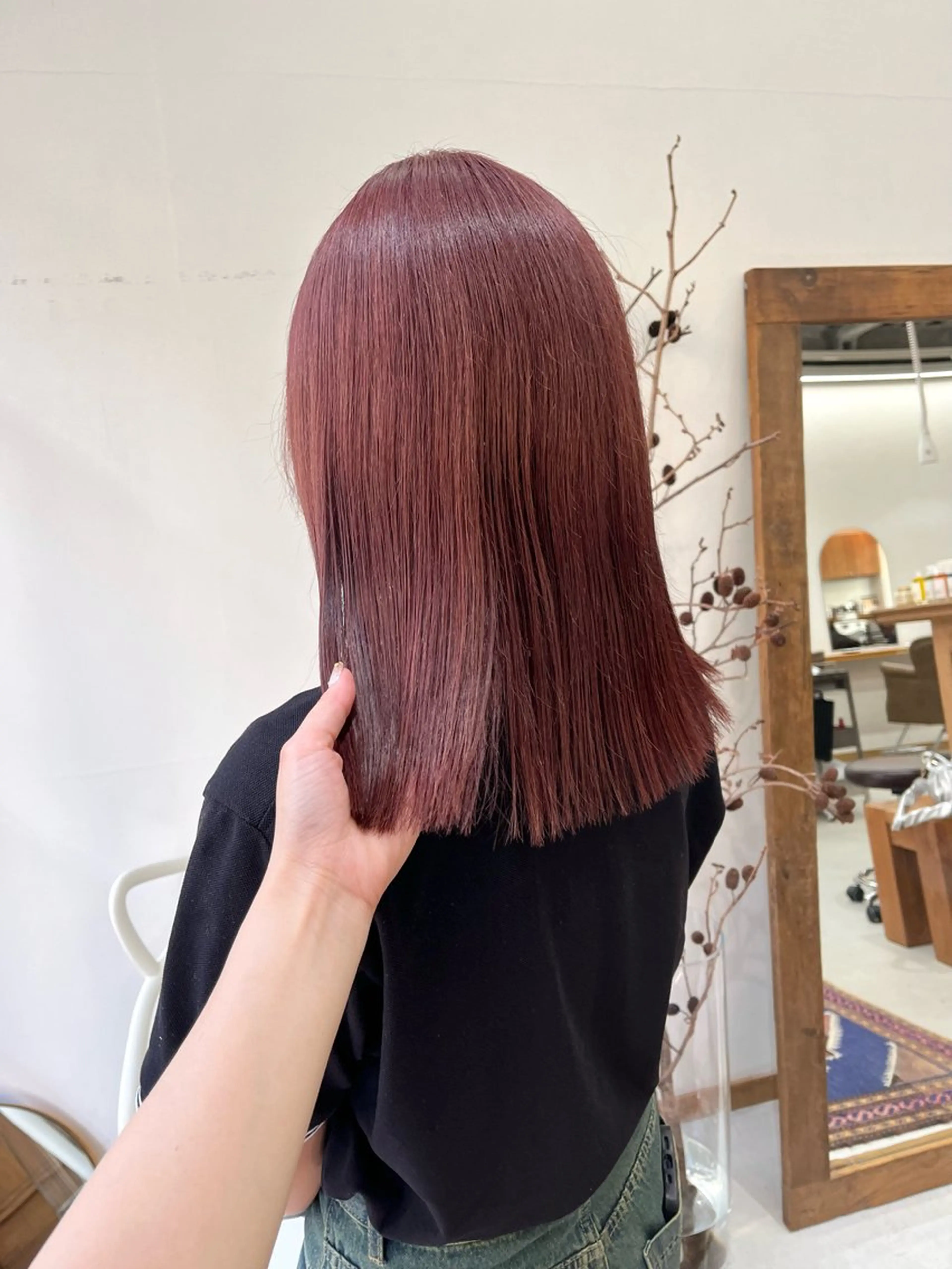 ミディアム カラー ヘアアレンジ ブリーチ ラベンダーカラー ena/ブリーチなし 透明感・レイヤー🎀のヘアスタイル