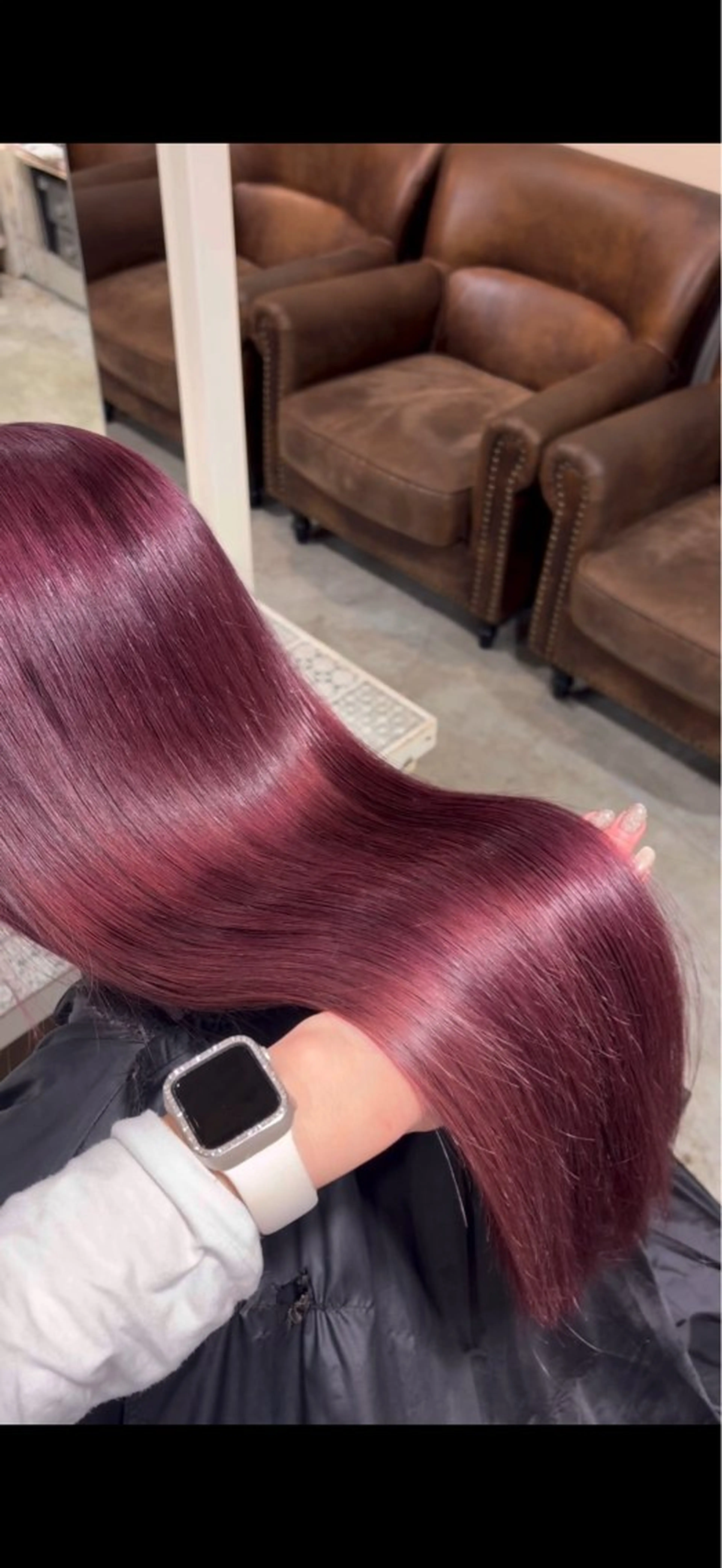 カラー ラベンダーカラー ピンクカラー ピンクラベンダー ヘアカラー トリートメント 北川 茉奈のヘアスタイル