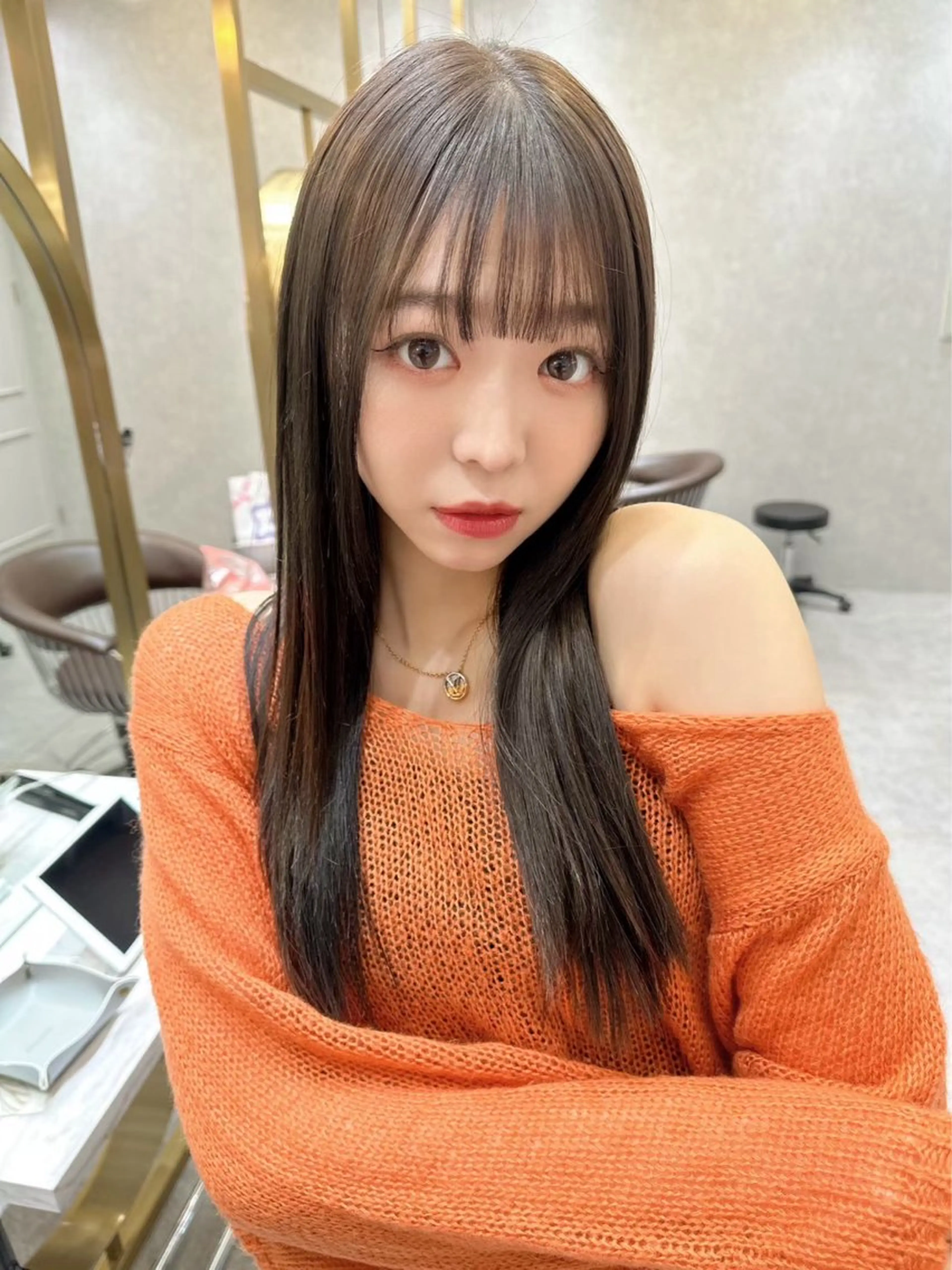 セミロング カラー パーマ 髪質改善 縮毛矯正 【博多髪質改善】 吉村　清志のヘアスタイル