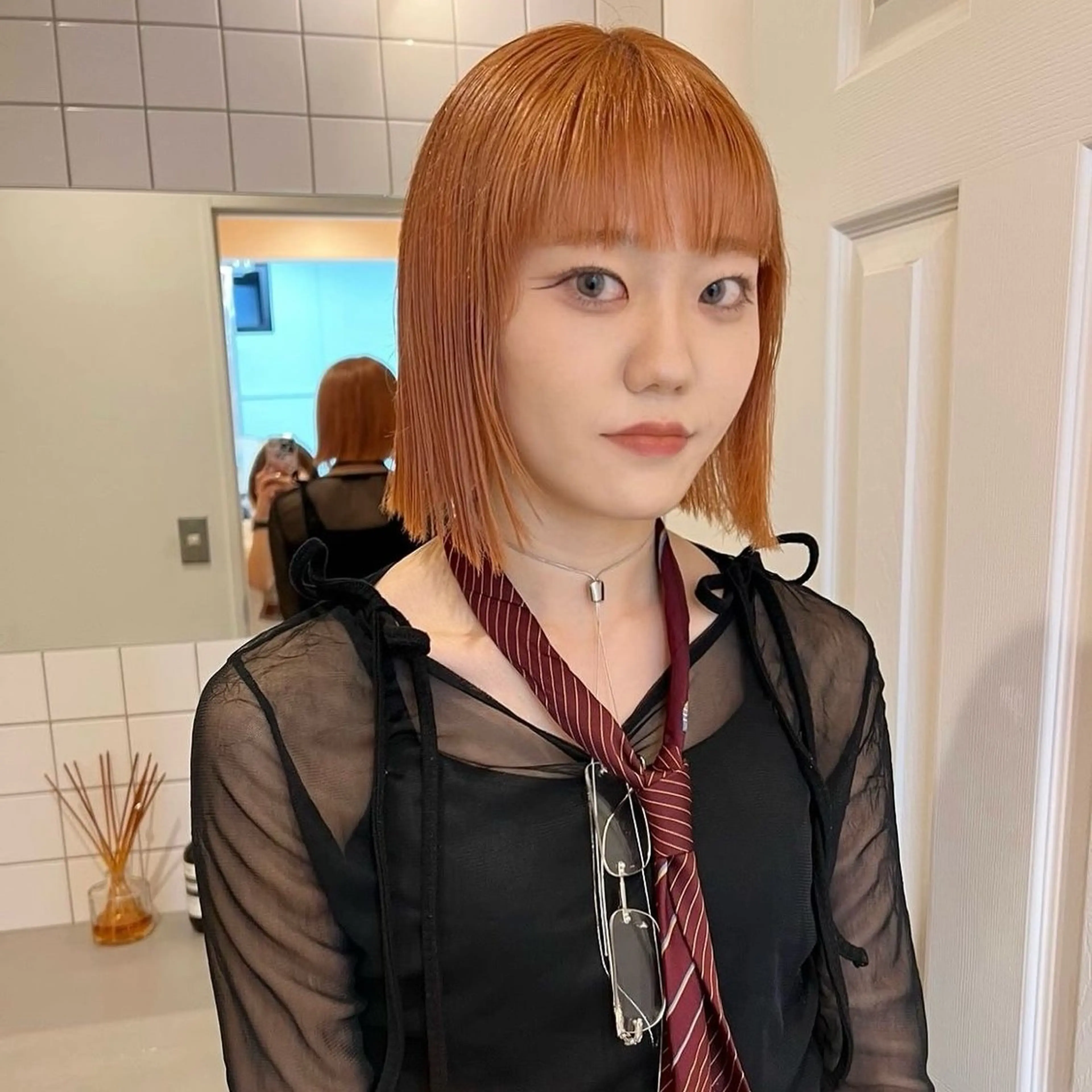 ミディアム カラー arisa/暖色 /伏見/レイヤーのヘアスタイル