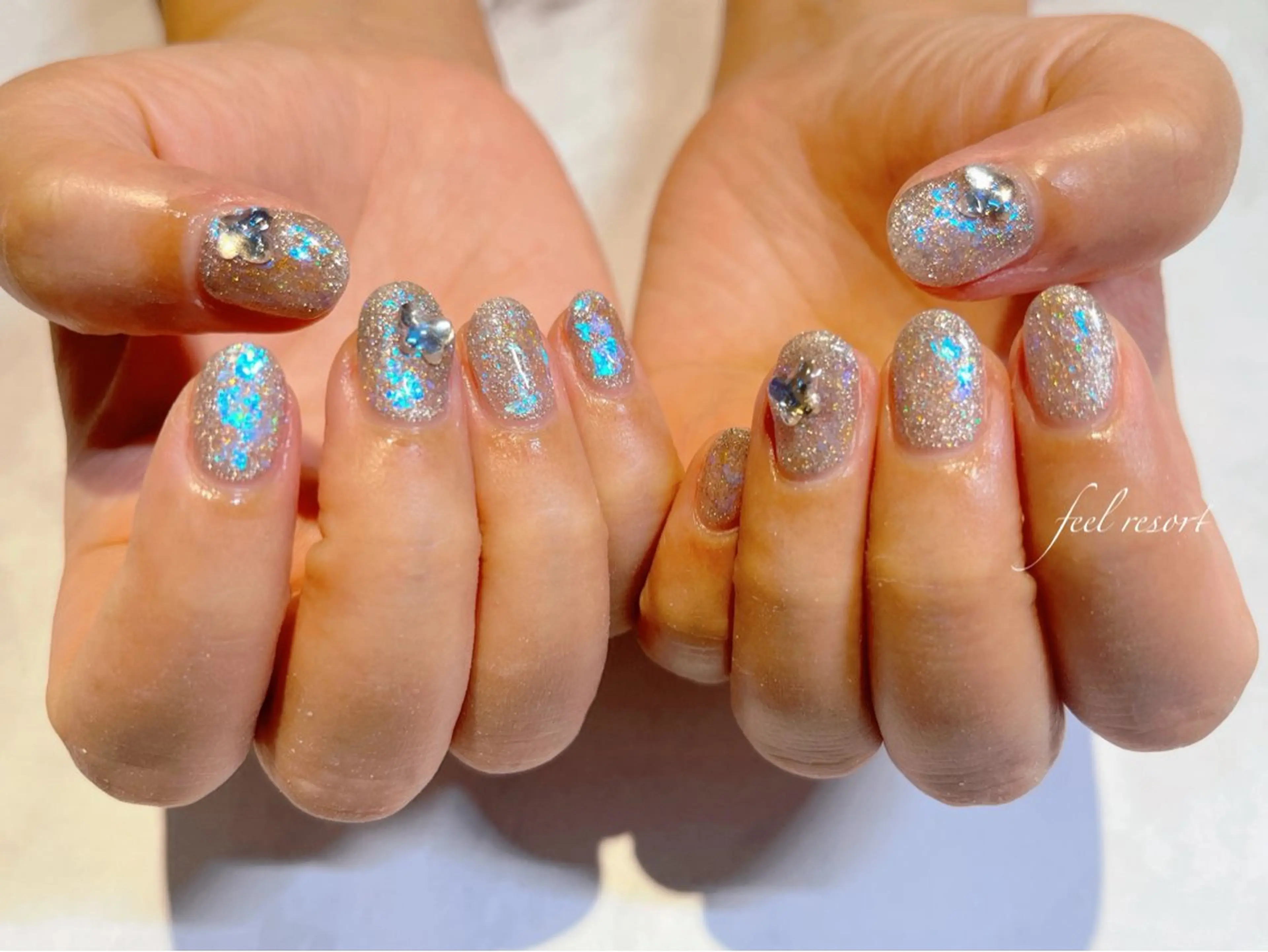 ネイル 長さ出し フットネイル フレンチネイル ジェルネイル ガラスフレンチ ハンドネイル Lien（リアン） 銀座駅6分のネイルデザイン