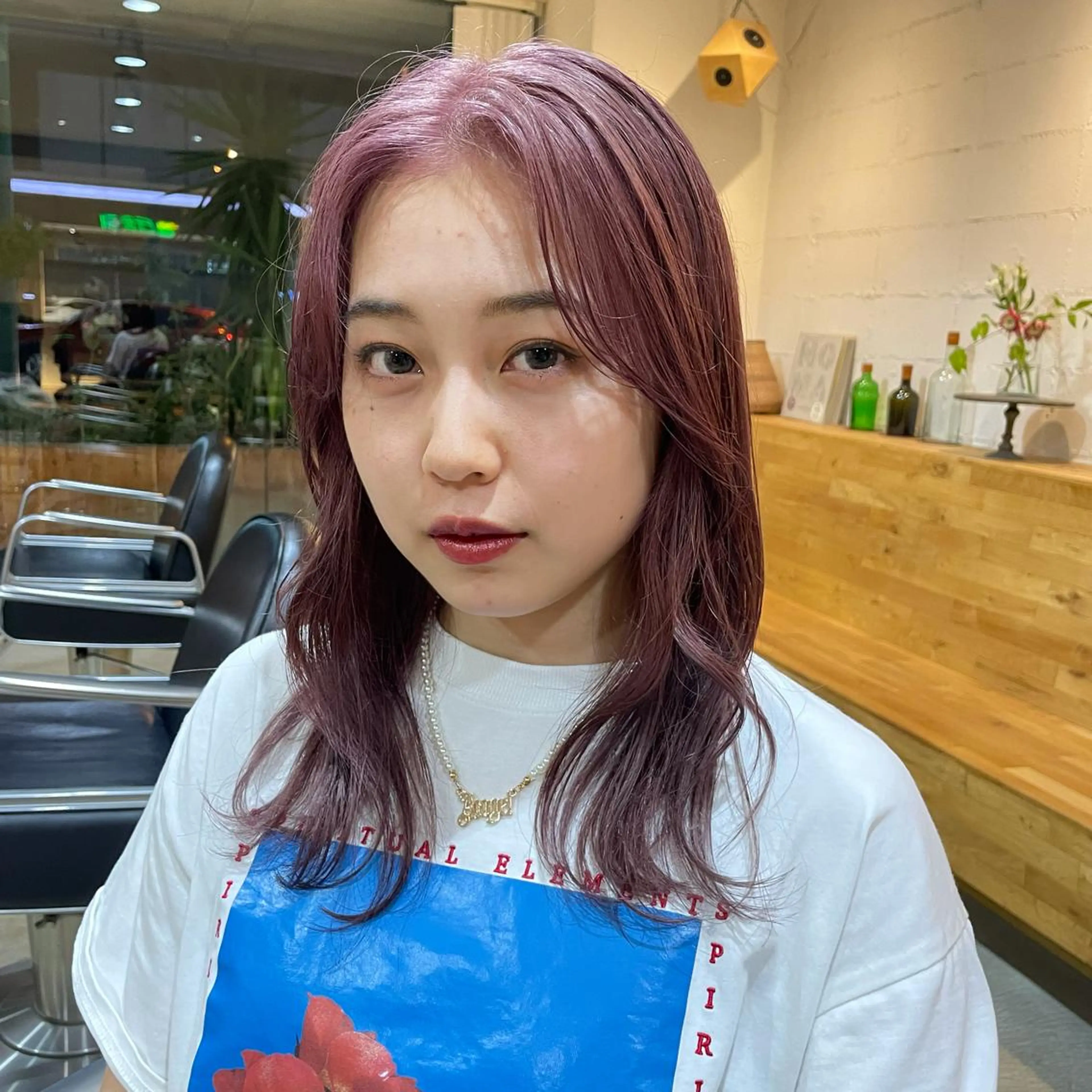 カラー ベージュカラー ブリーチ ピンクカラー ピンクパープル ピンクベージュ miyu 名古屋駅/似合わせのヘアスタイル