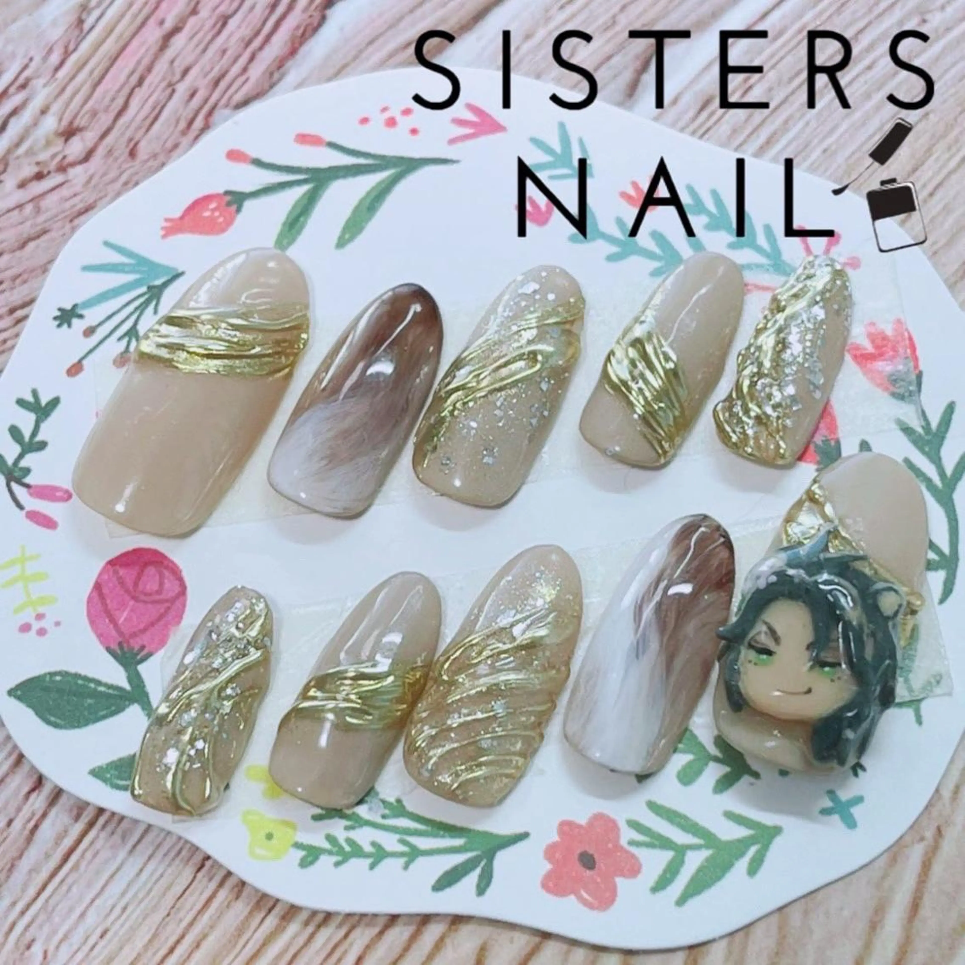 ネイル アートネイル ミラーネイル ニュアンスネイル ネイルチップ sisters nail.fのネイルデザイン