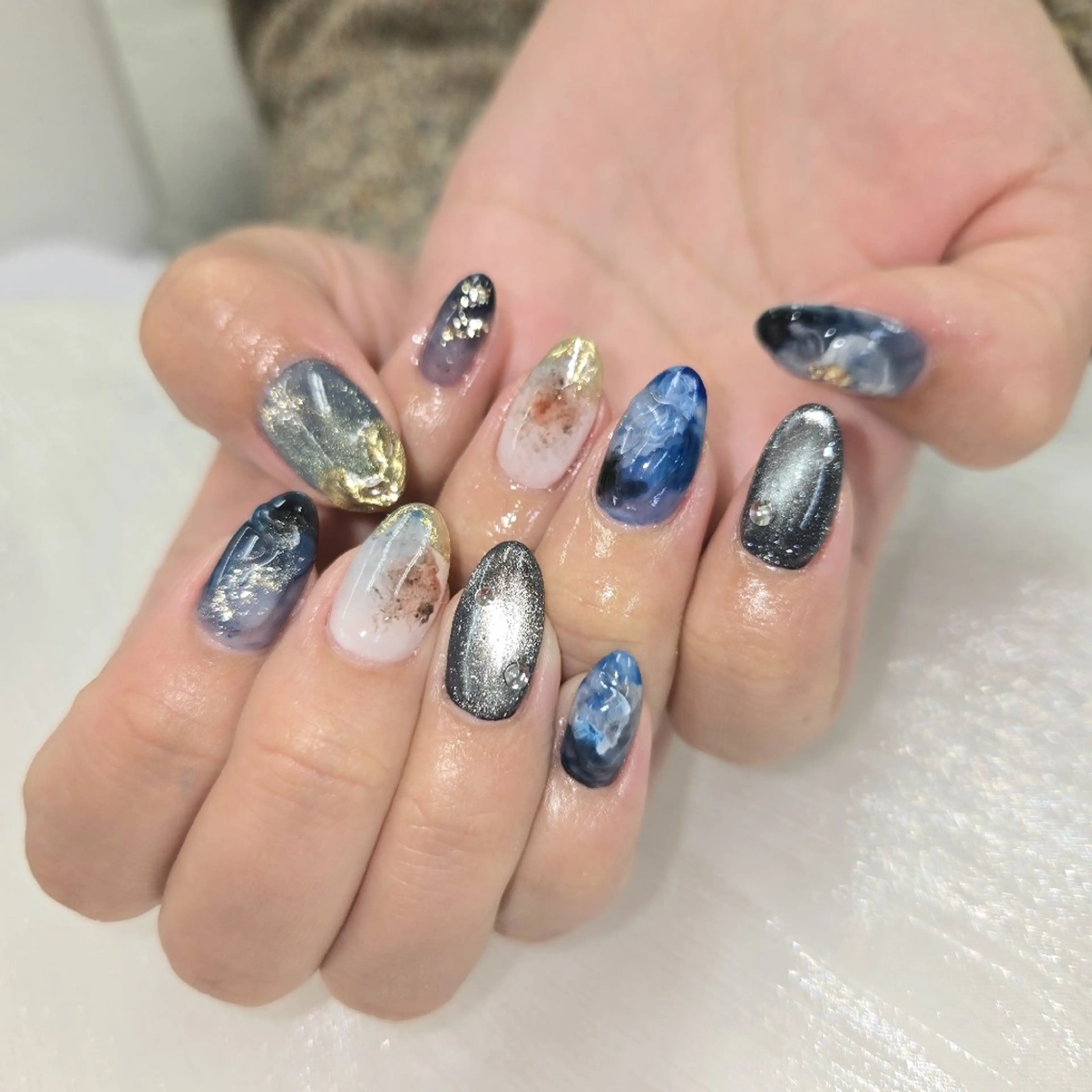 ネイル アートネイル オーロラネイル チークネイル ジェルネイル グラデーション ハンドネイル 河野ちえ (雑誌掲載サロン)のネイルデザイン