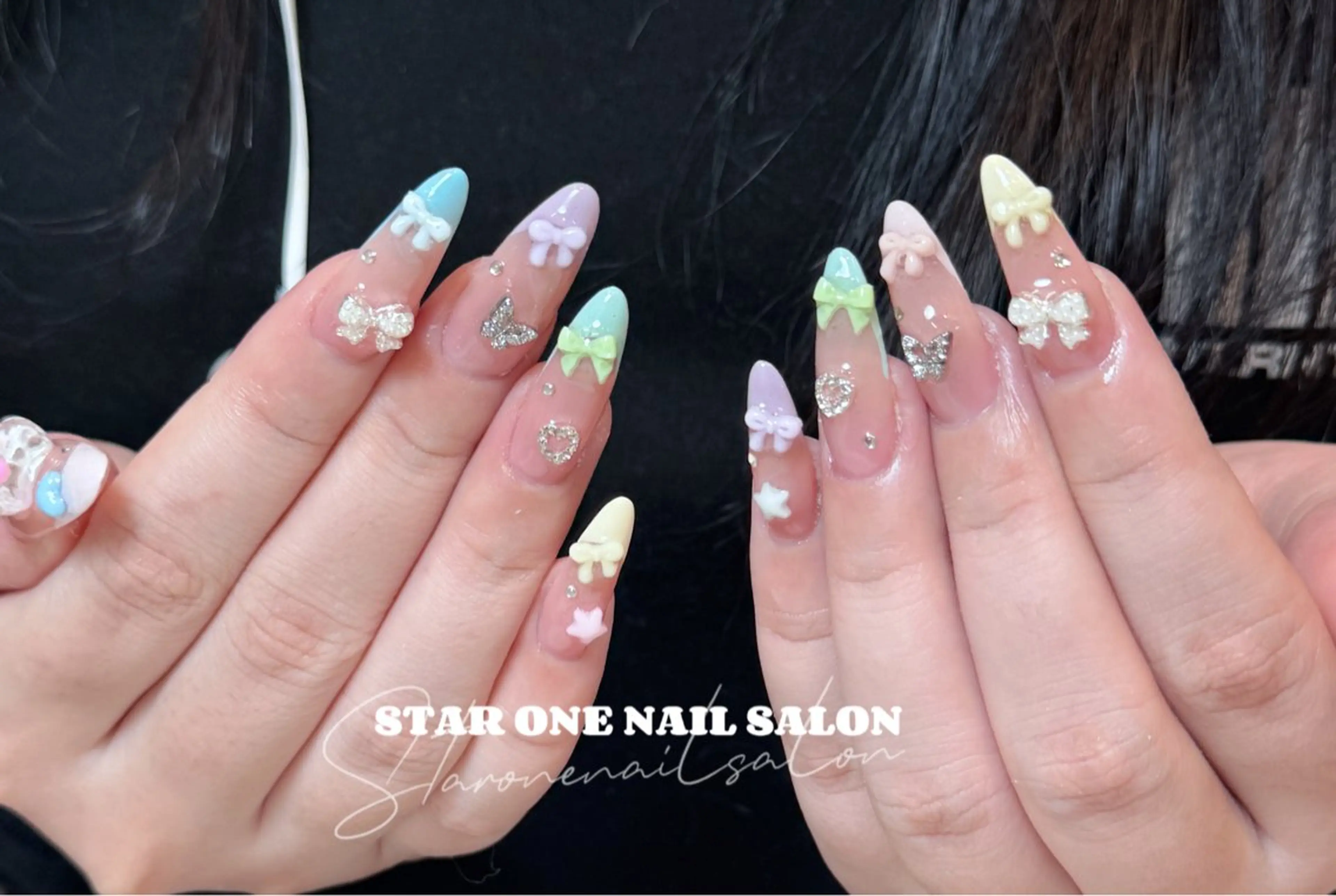 ネイル ハンドネイル 星 あみのネイルデザイン