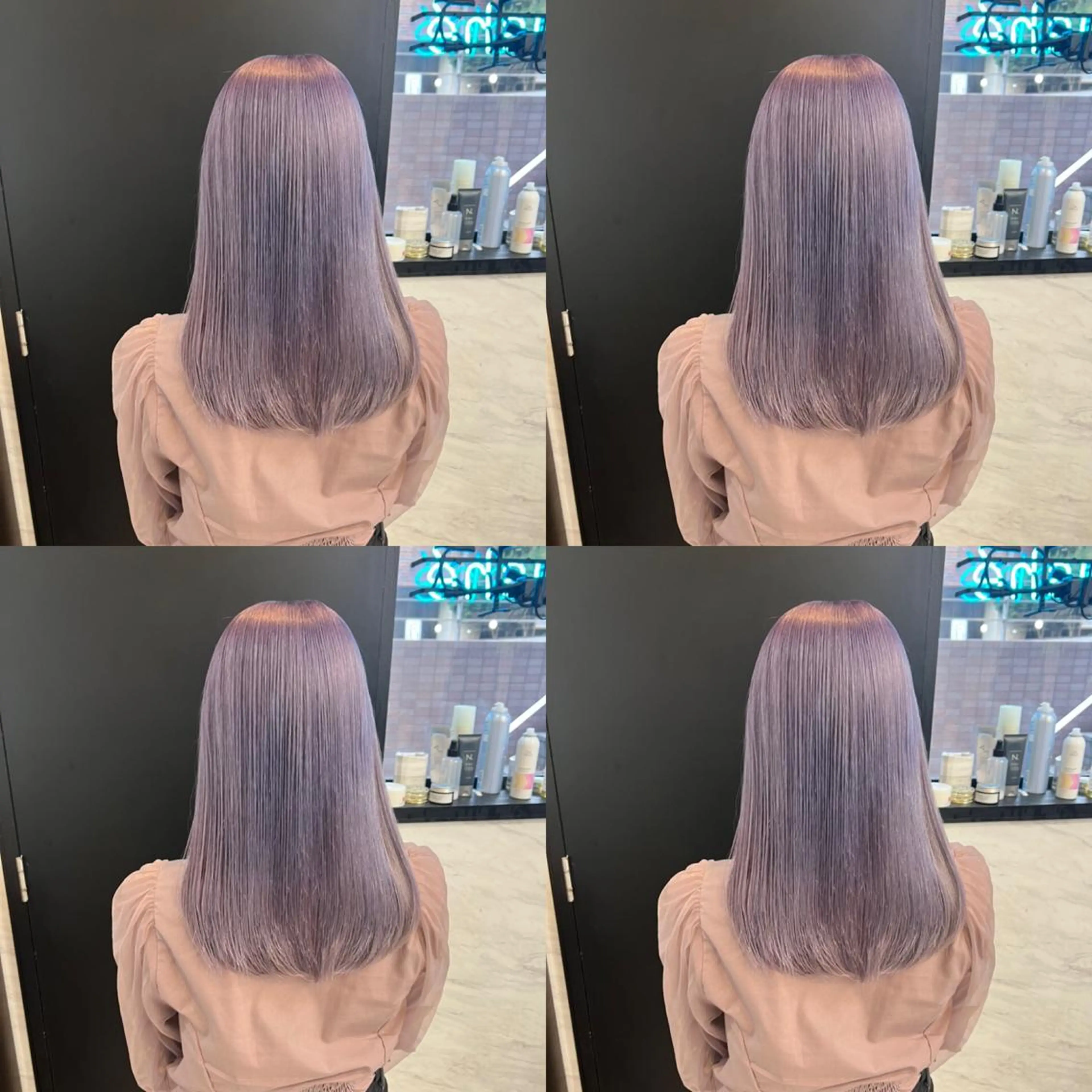 ミディアム カラー ラベンダーカラー ✨縮毛矯正✖︎顔周り レイヤー✨ナカムラのヘアスタイル