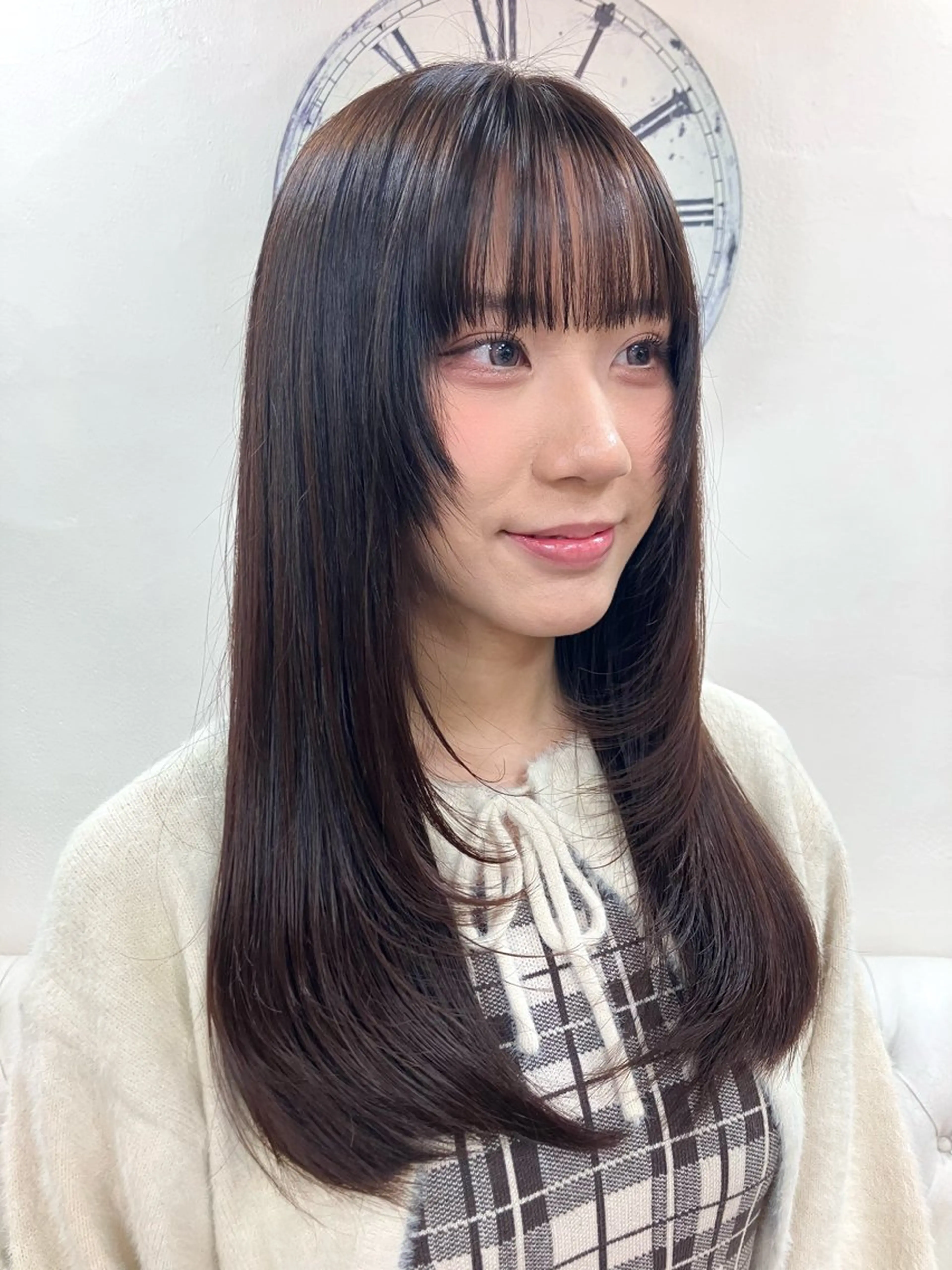 ロング 顔まわりレイヤー レイヤーカット 似合わせ×透明感 カラー🤍MAOのヘアスタイル