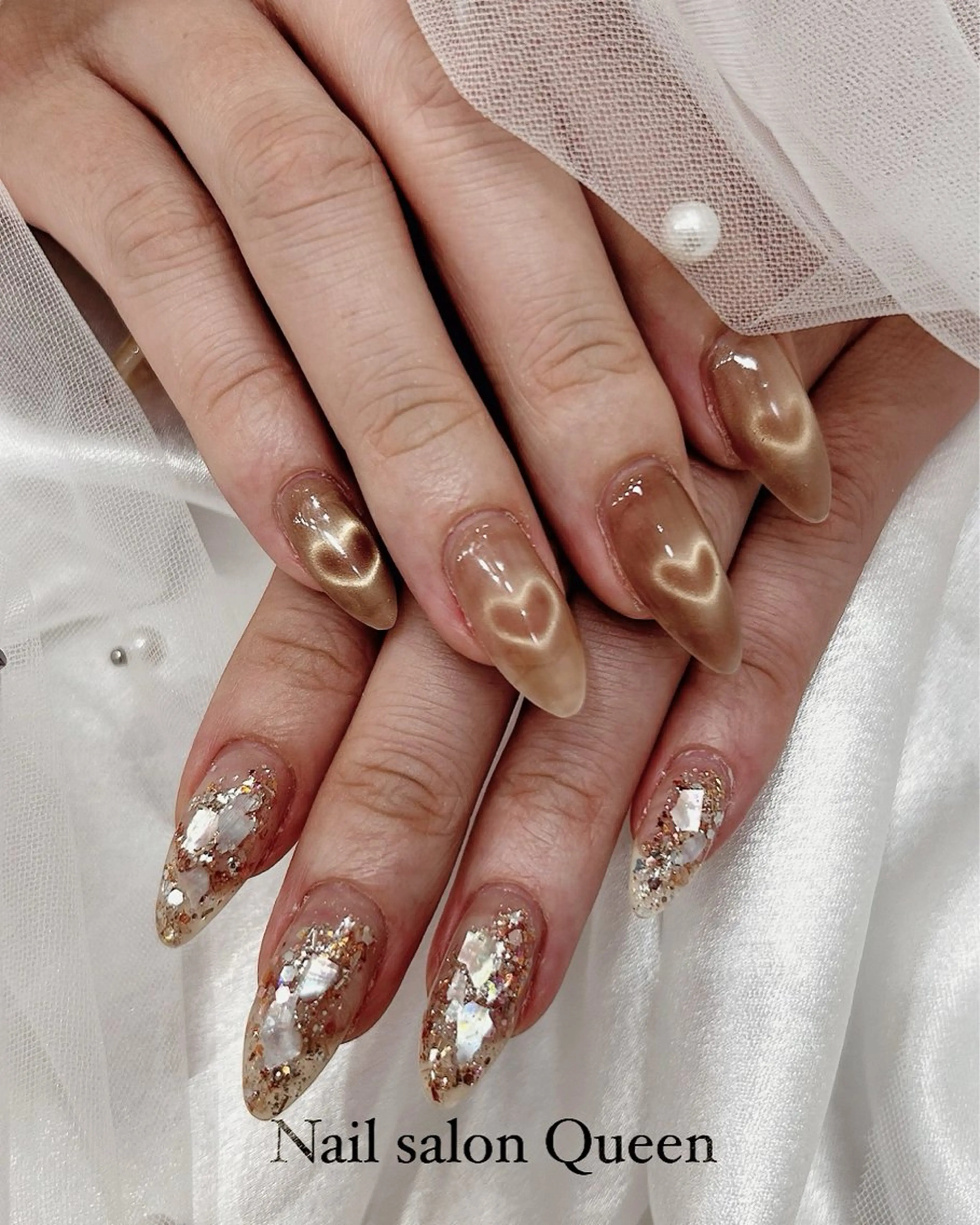 ネイル フットネイル キラキラネイル ラメ(グリッター) リボン 夏ネイル ハンドネイル ネイルサロンクイーン 東京/新宿/大久保のその他イメージ