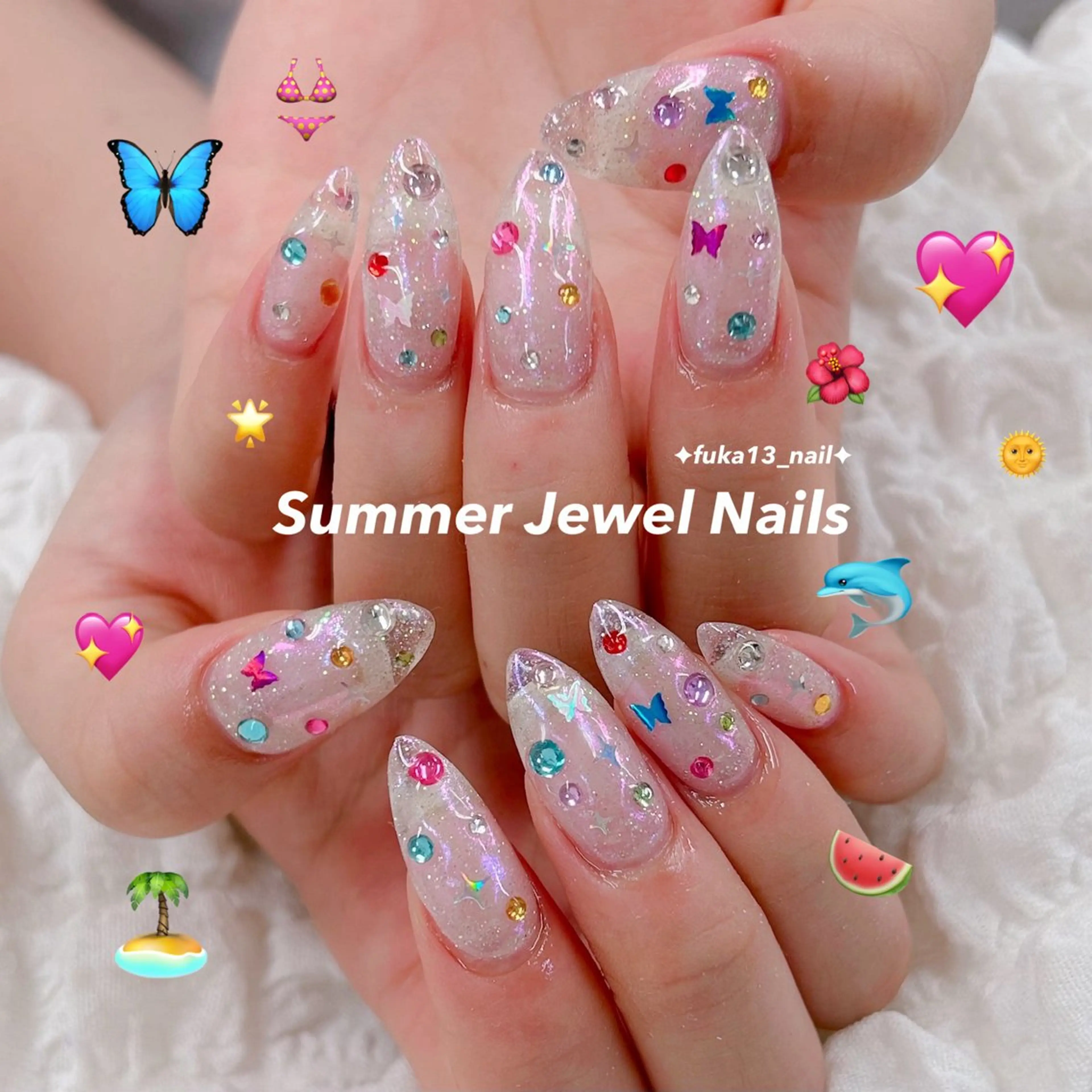 ネイル キラキラネイル 韓国ネイル スカルプネイル 夏ネイル ハンドネイル Nail♡Fuka. /4月予約受付中のネイルデザイン