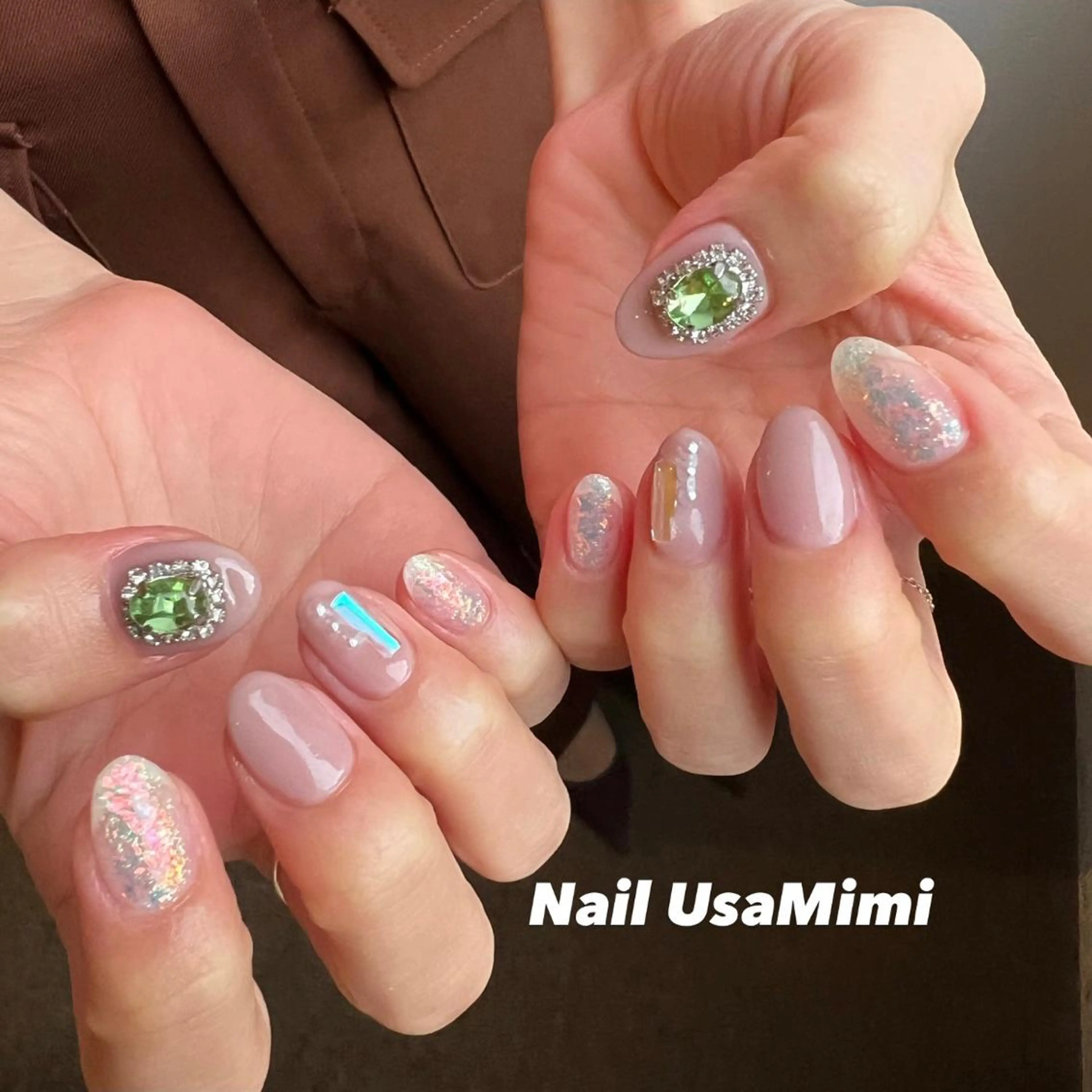 ネイル クリアネイル フットネイル ジェルネイル マグネットネイル 持ち込み 本町ネイルNail UsaMimiのネイルデザイン