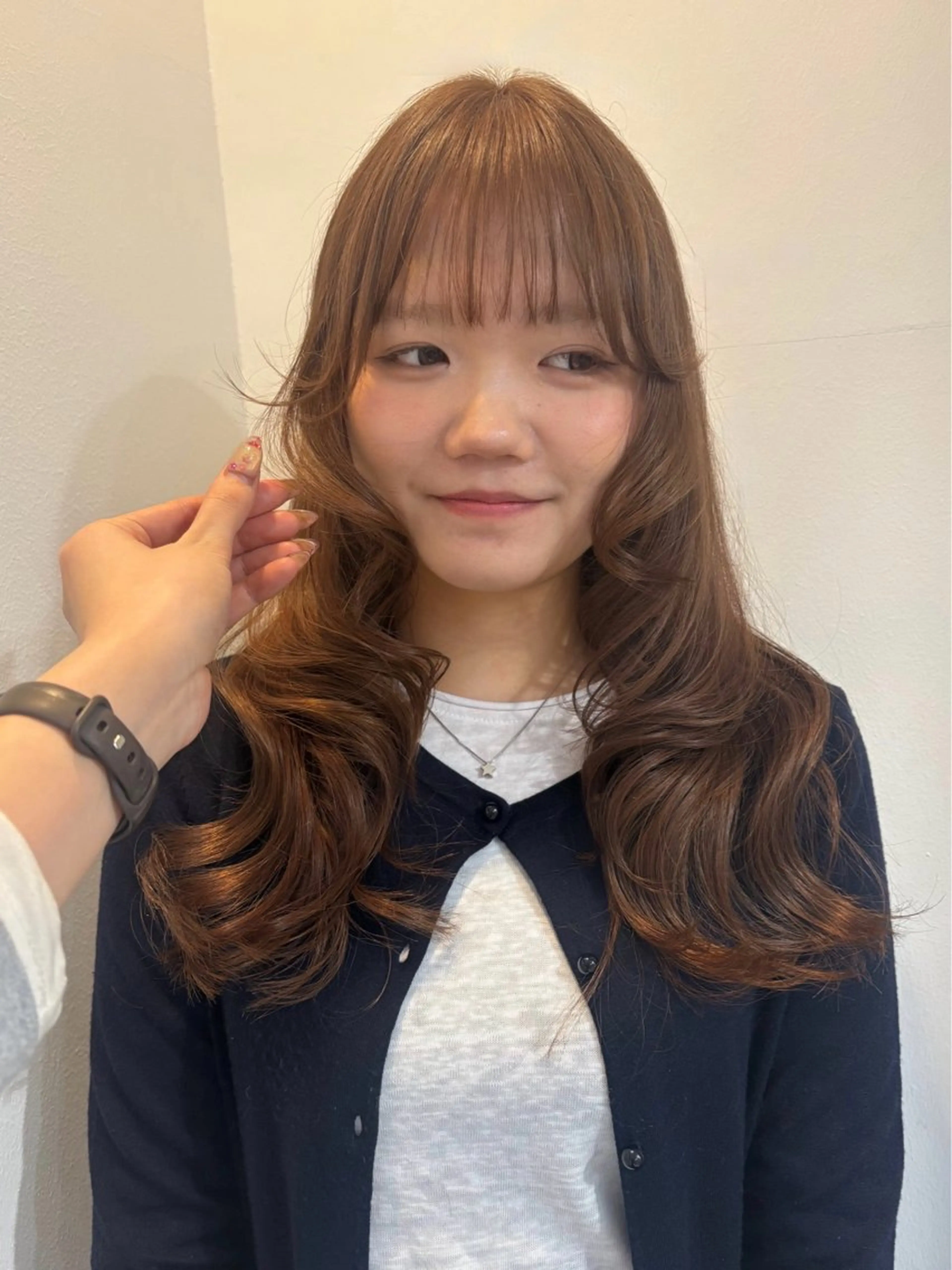 セミロング カラー ベージュカラー ブリーチ ケアブリーチ 透明感カラー ラベンダーカラー カット ヘアカラー トリートメント kanami/ 中崎町美容室のヘアスタイル