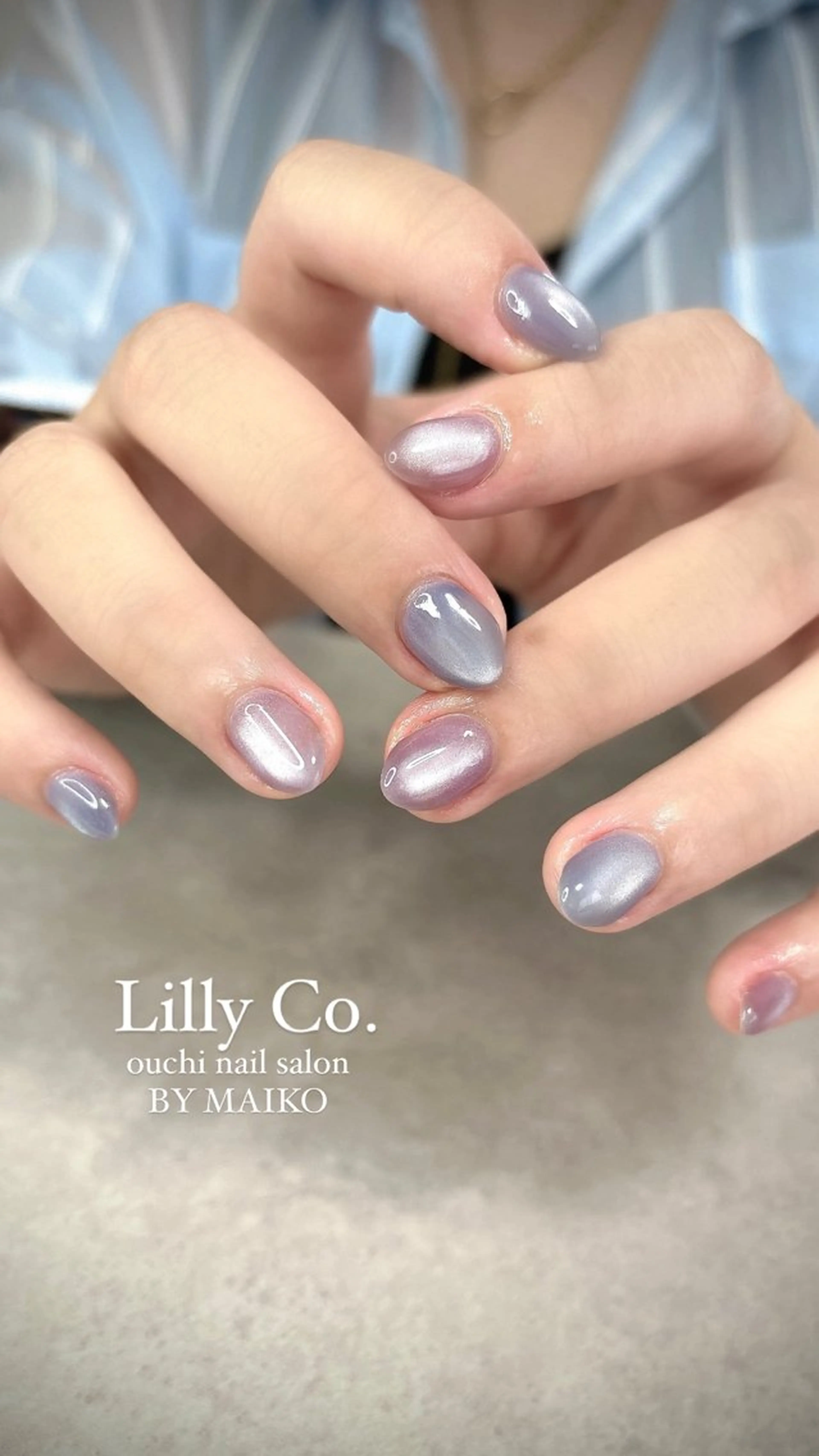 ネイル 氷ネイル・うるうるネイル ワンカラーネイル ハンドネイル ハンドケア Lilly Co.のネイルデザイン