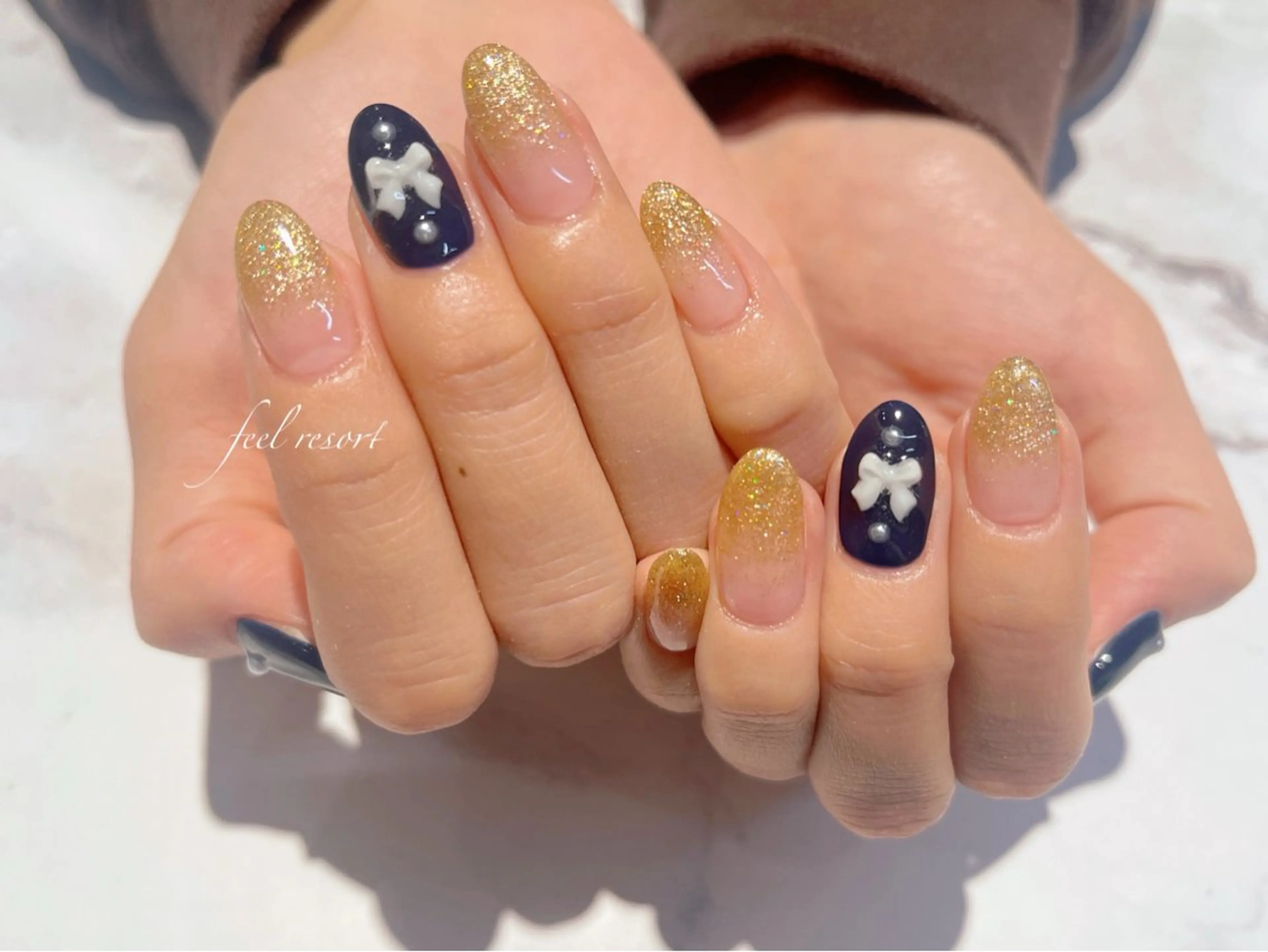 ネイル 長さ出し フットネイル フレンチネイル ジェルネイル ガラスフレンチ ハンドネイル Lien（リアン） 銀座駅6分のネイルデザイン