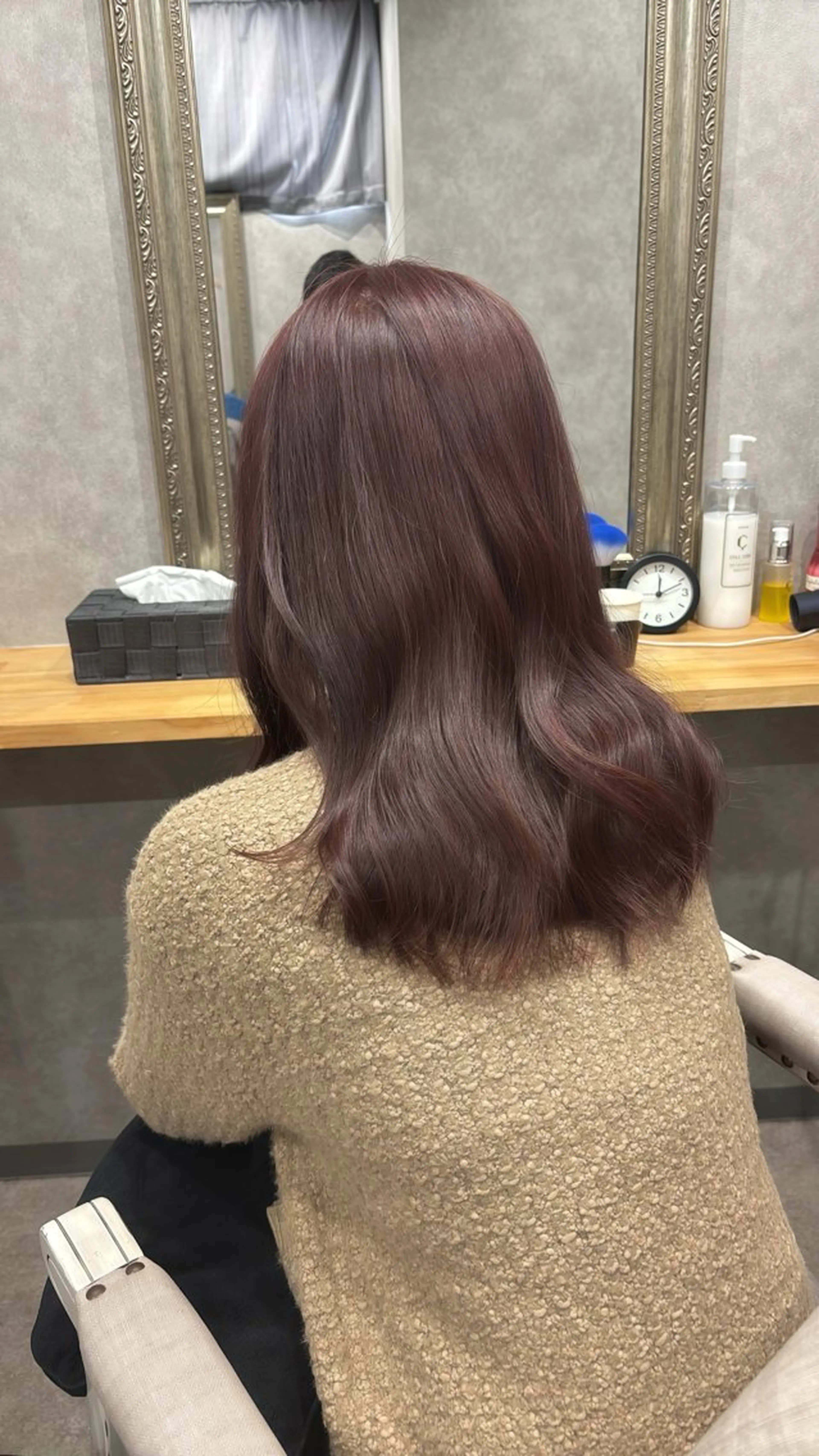 セミロング カラー ブラウンカラー ピンクカラー ピンクブラウン カット ヘアカラー トリートメント 透明感カラー/ ブリーチ無し/RYOのヘアスタイル