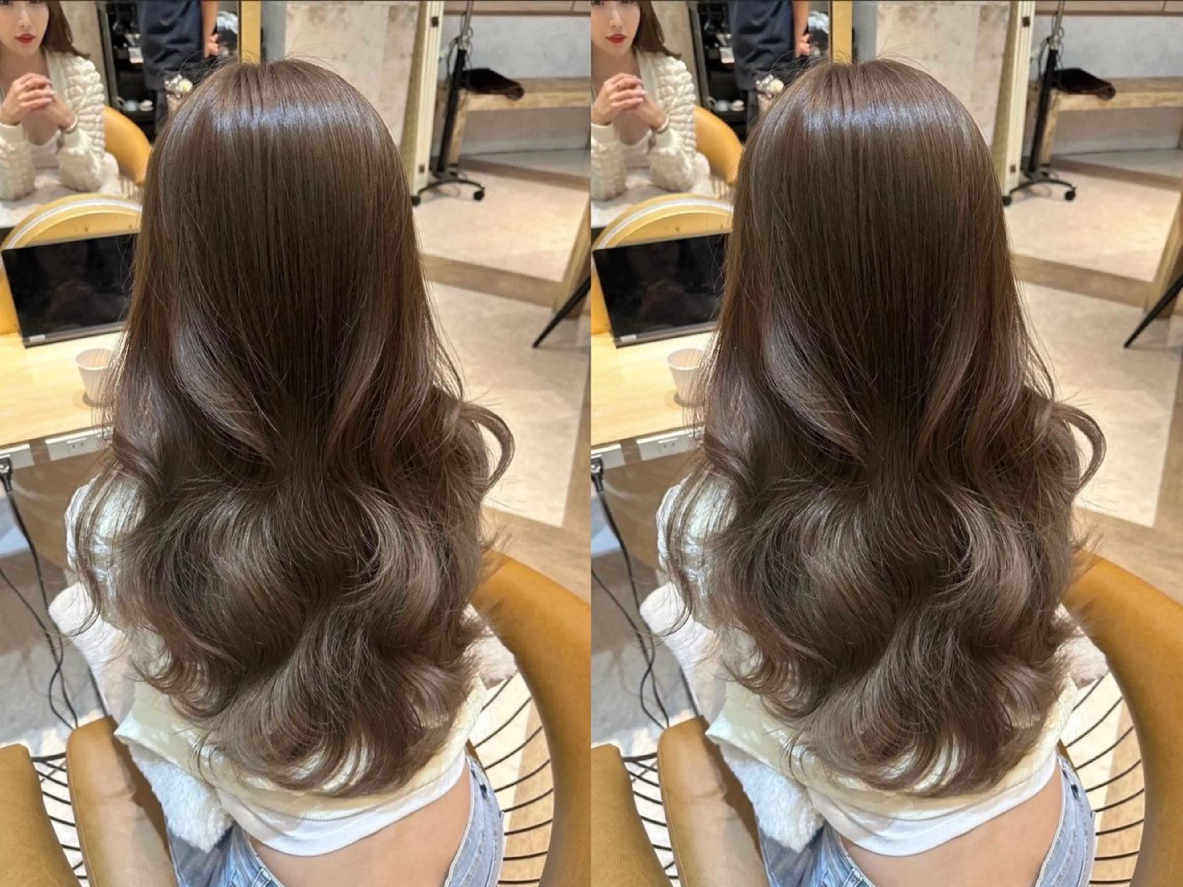 【初カラーにおすすめ‼️】ブリーチなしダブルカラー🩷＋ダメージ補修トリートメント✨✨の写真