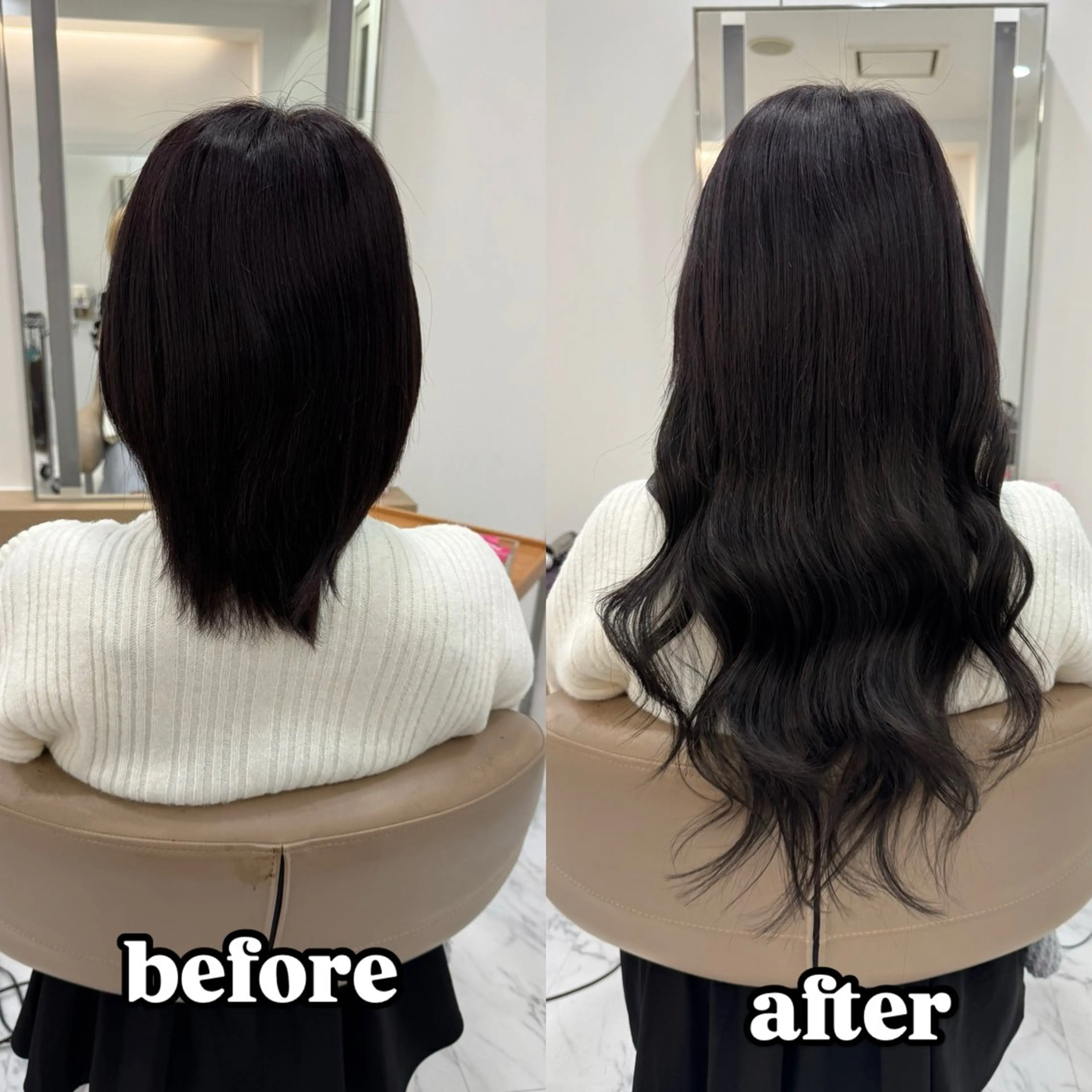 ロング シールエクステ エクステ 韓国風ヘア ロング 濱川響太レディース カットモデルのヘアスタイル