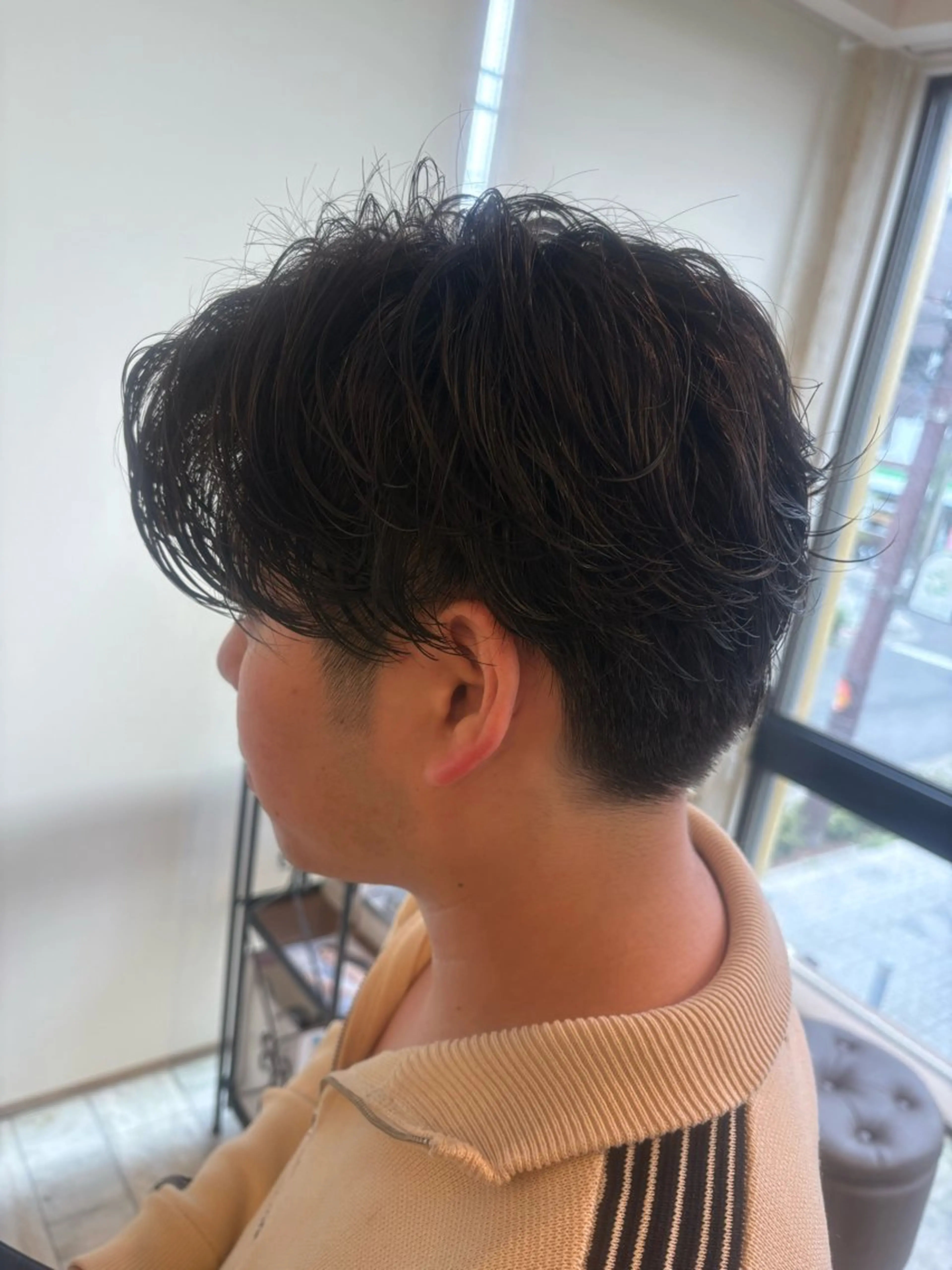 ショート パーマ メンズ フェザーパーマ メンズパーマ カット パーマ 西村 弘輝 パーマ/艶髪カラーのヘアスタイル