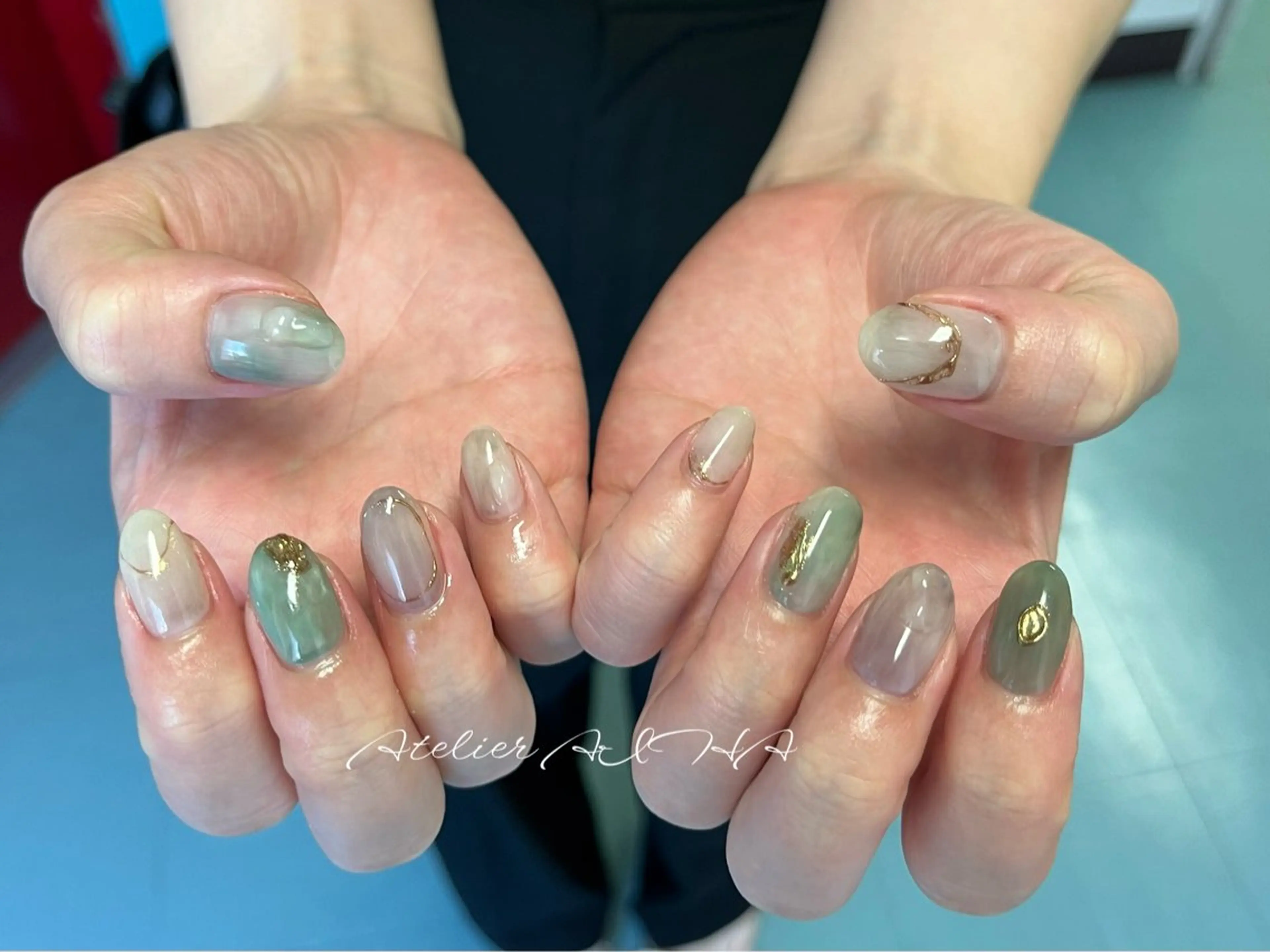 ミディアム ハンドネイル アトリエAIHA★ フィルイン推奨サロンのネイルデザイン