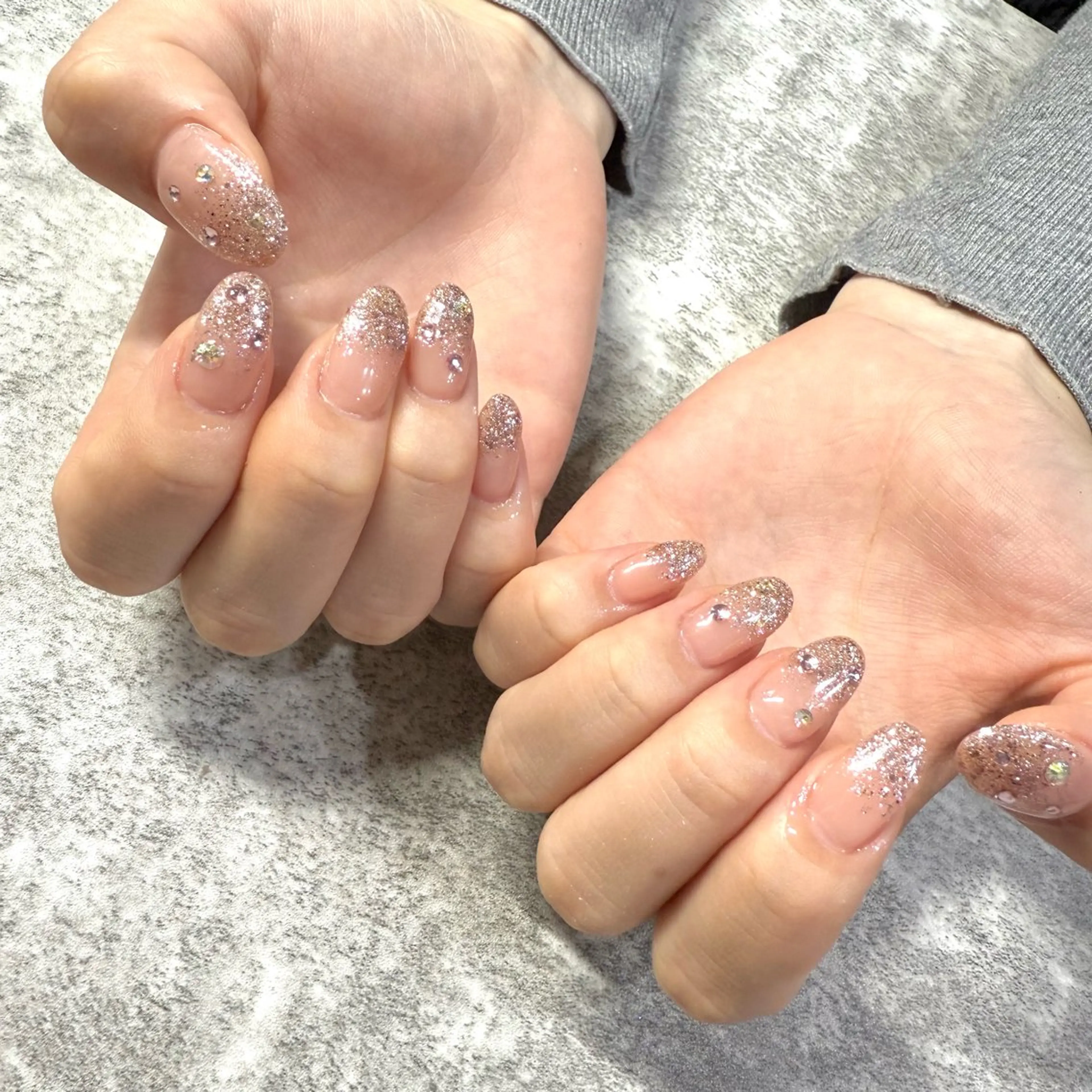 ネイル ラメ(グリッター) ラメグラデーション ピンク ハンドネイル ★Rinail... .のネイルデザイン