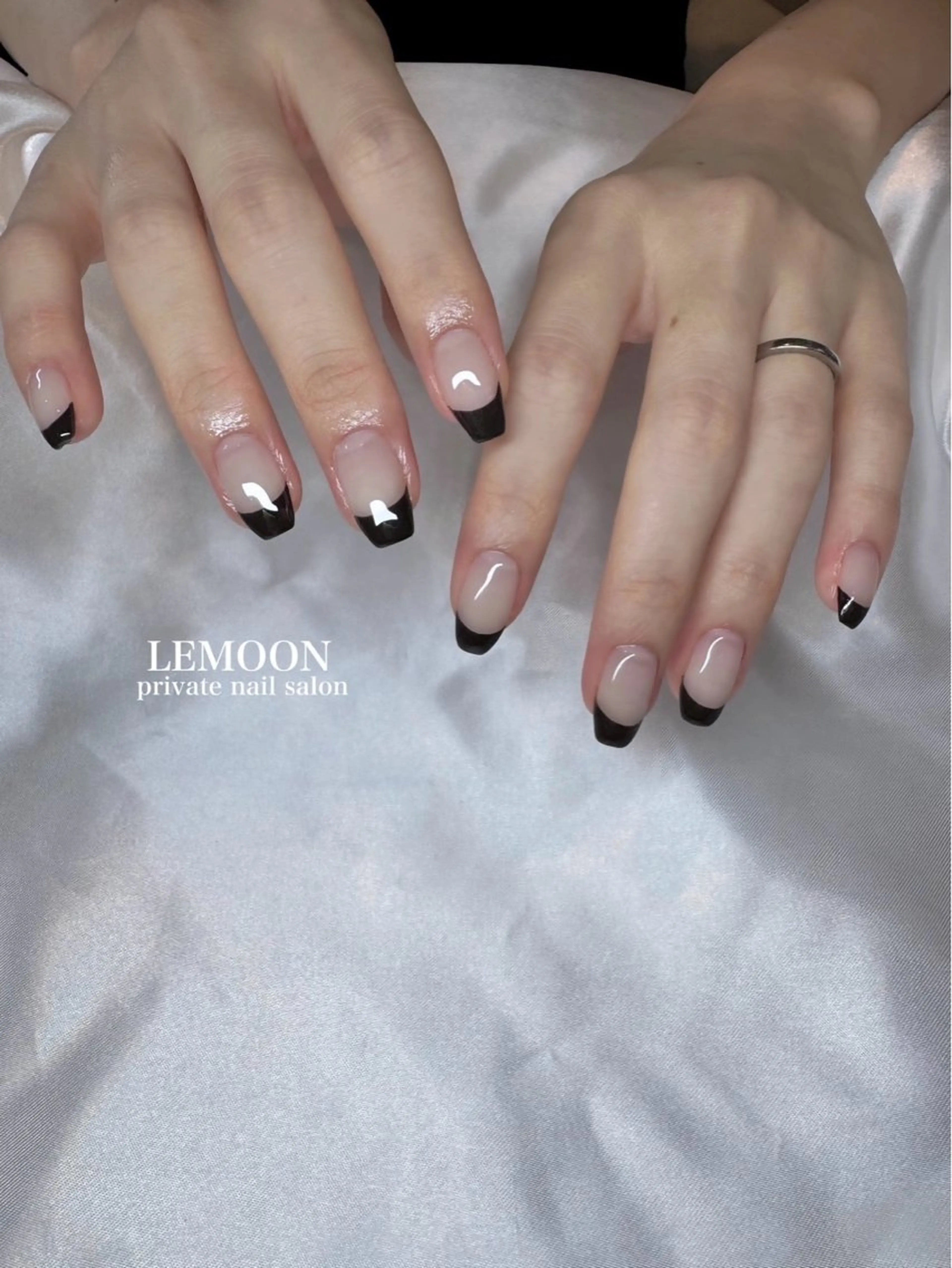 ネイル ブラウン フレンチネイル ハンドネイル nail salon LEMOONのネイルデザイン