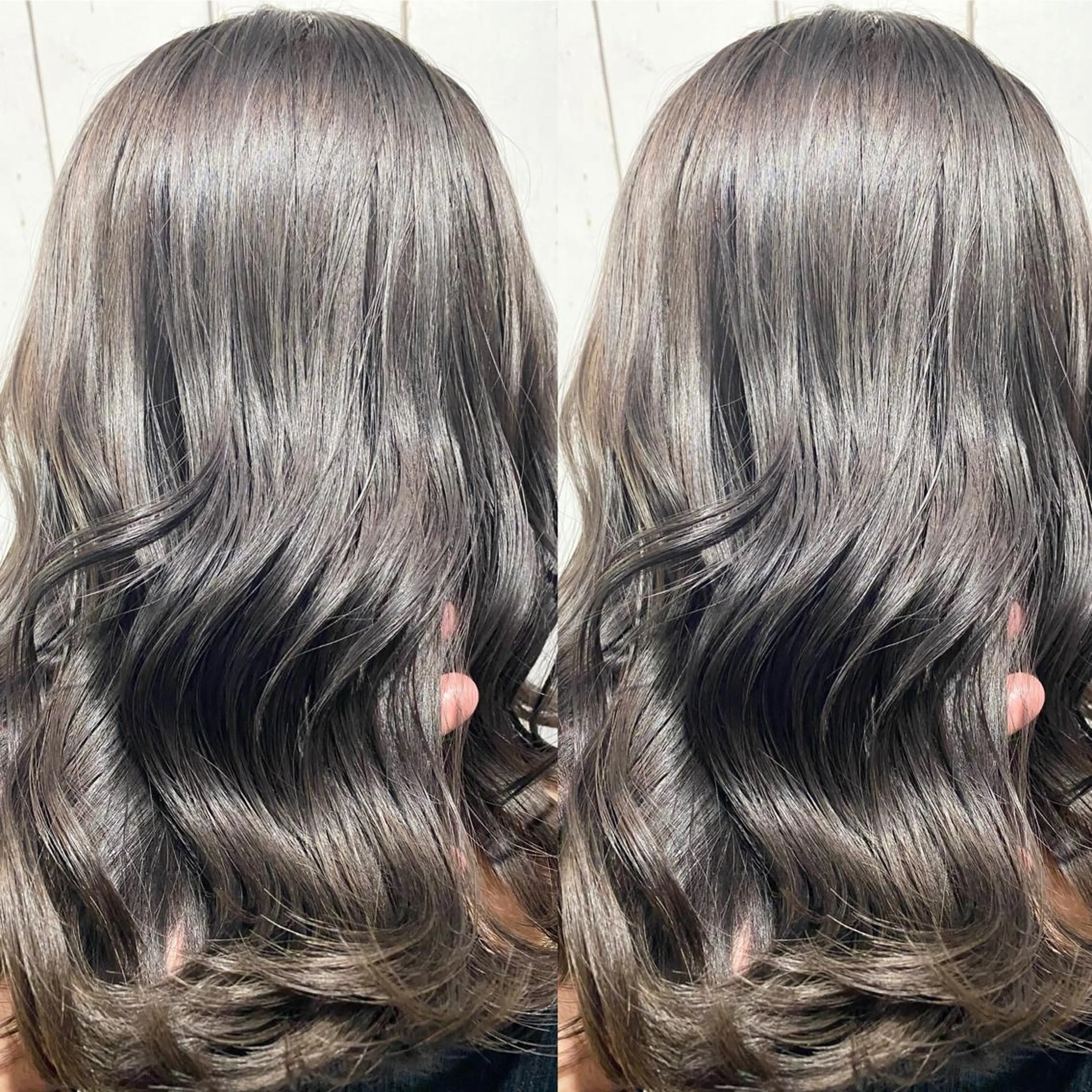 ミディアム カラー パーマ ヘアアレンジ ブリーチ グレージュ RecheRche【池袋】所属・👑指名率No.1 👑坂口飛翔のヘアスタイル