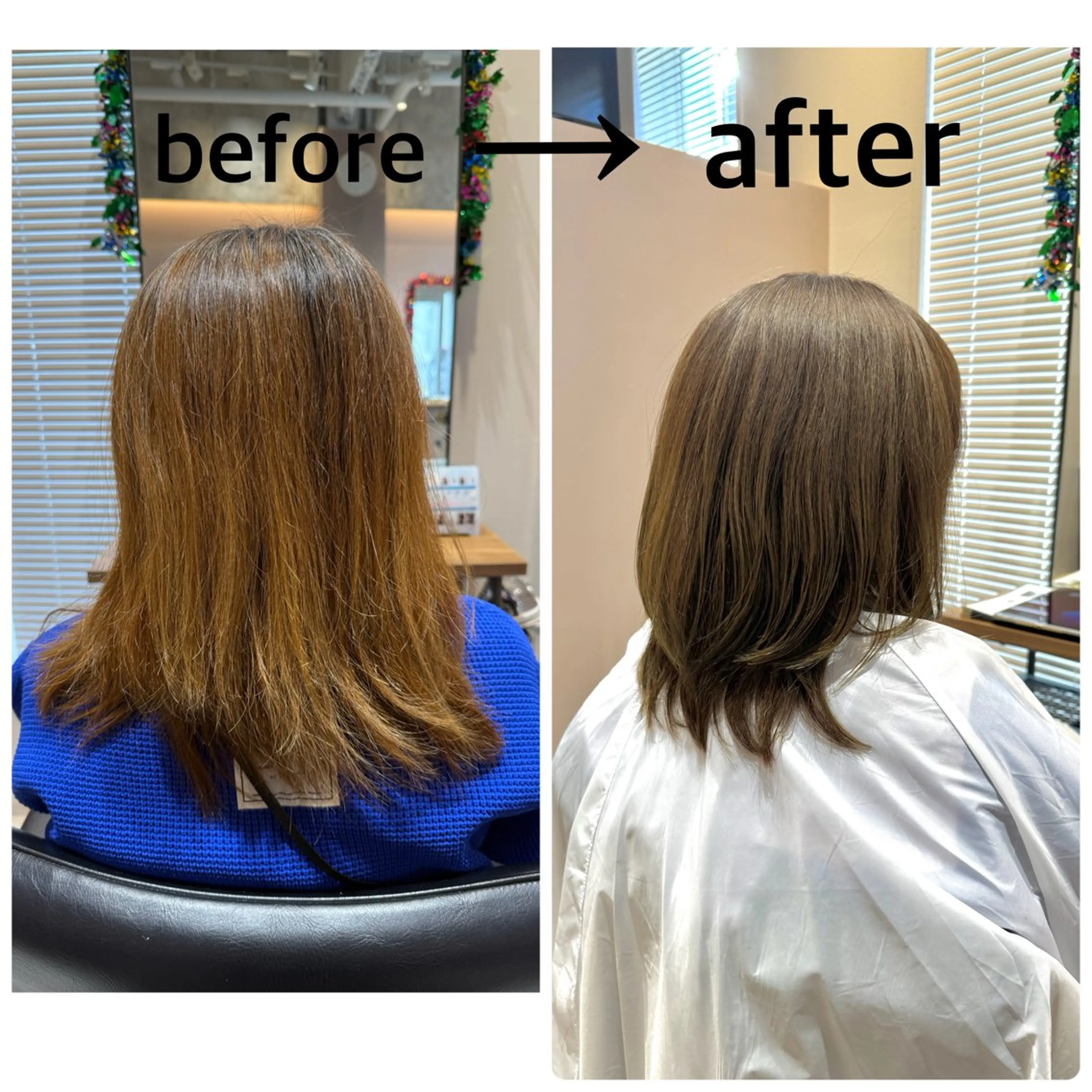 セミロング カラー ベージュカラー 透明感カラー オリーブベージュ ✨艶髪職人艶カラー✨ 中本輝人のヘアスタイル