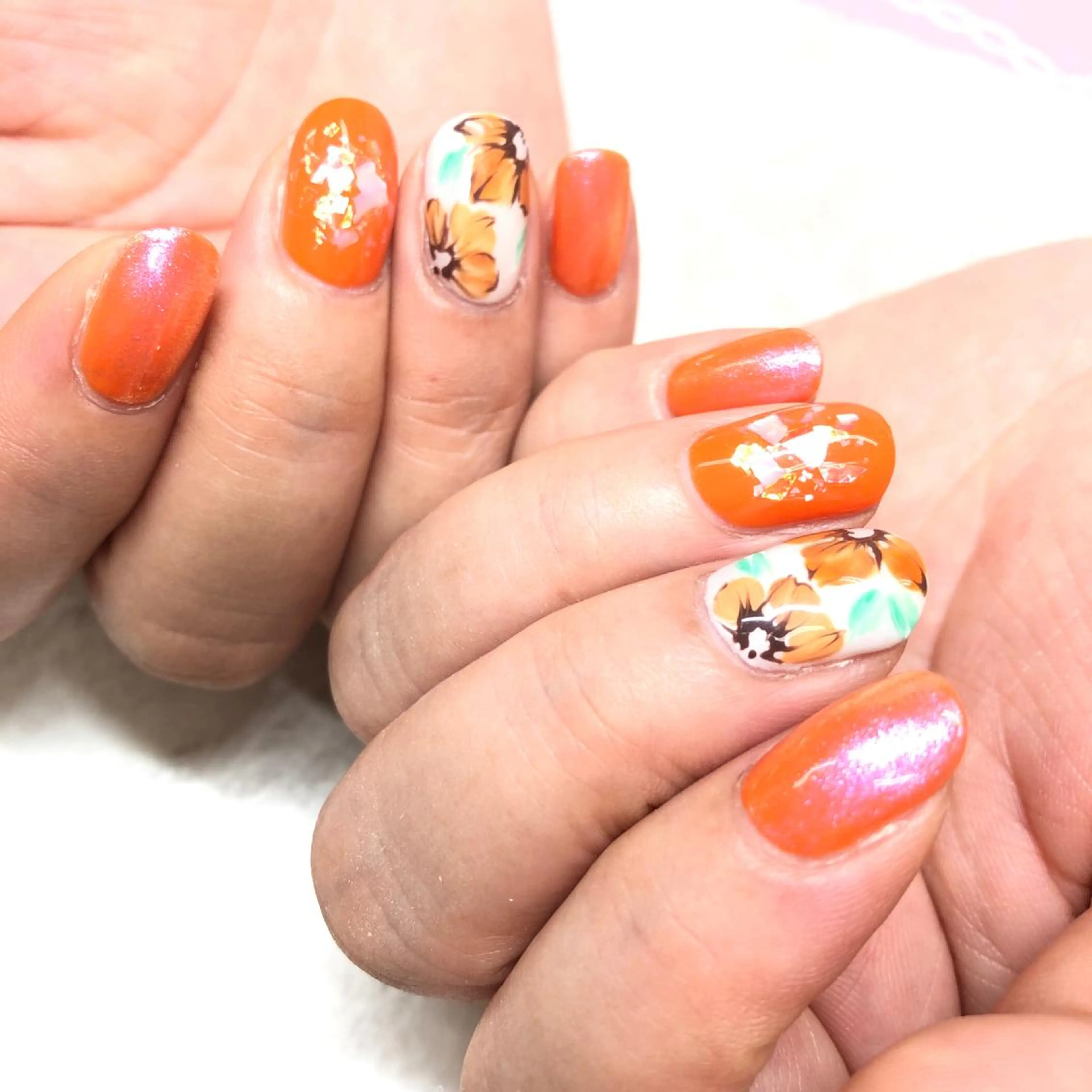 ネイル アートネイル ジェルネイル グラデーション オレンジ スカルプネイル ユリシスネイル 担当近藤のネイルデザイン