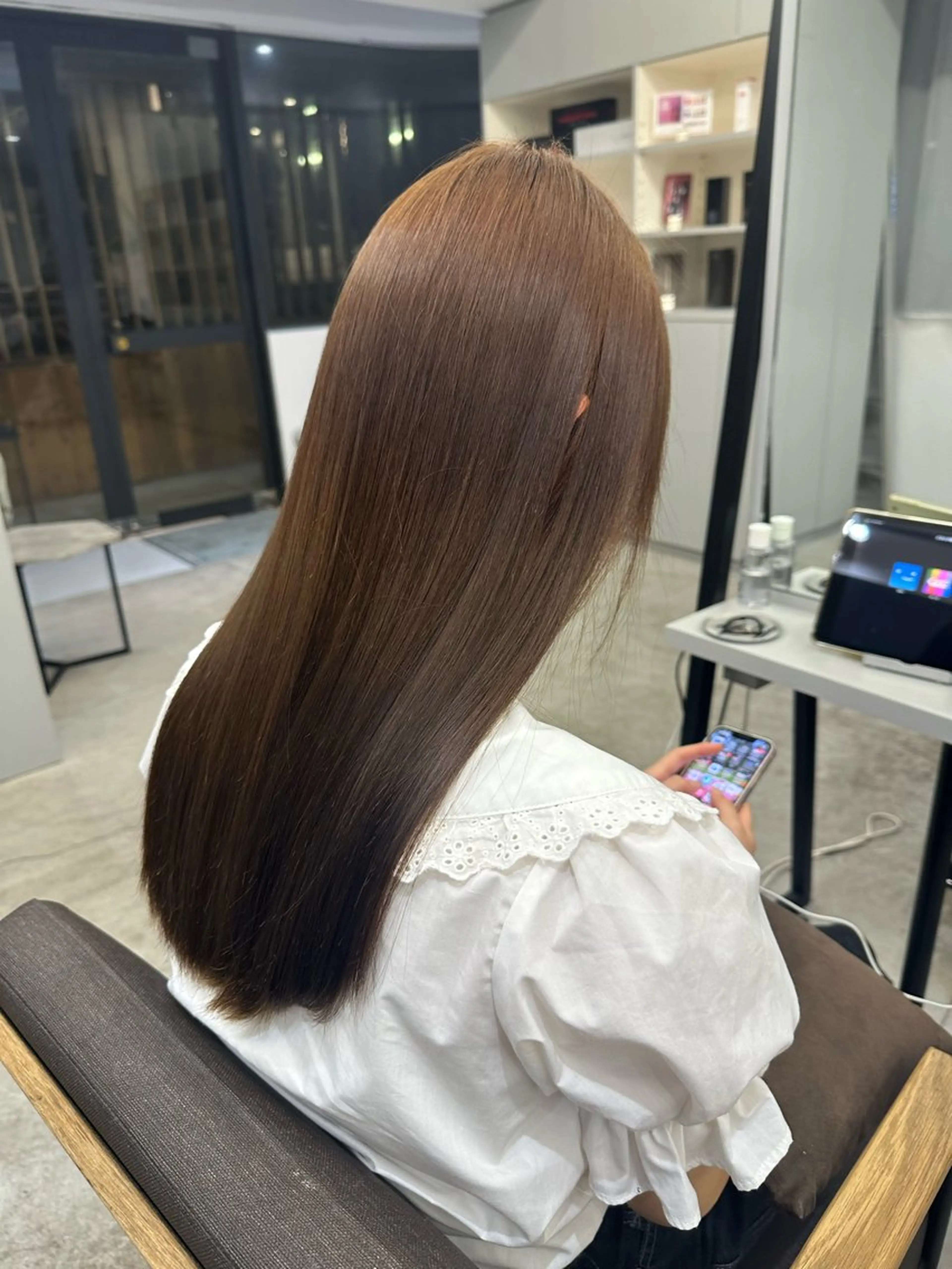 ロング パーマ 縮毛矯正 ハイトーンカラー が絶対可愛い✨泰聖✨のヘアスタイル