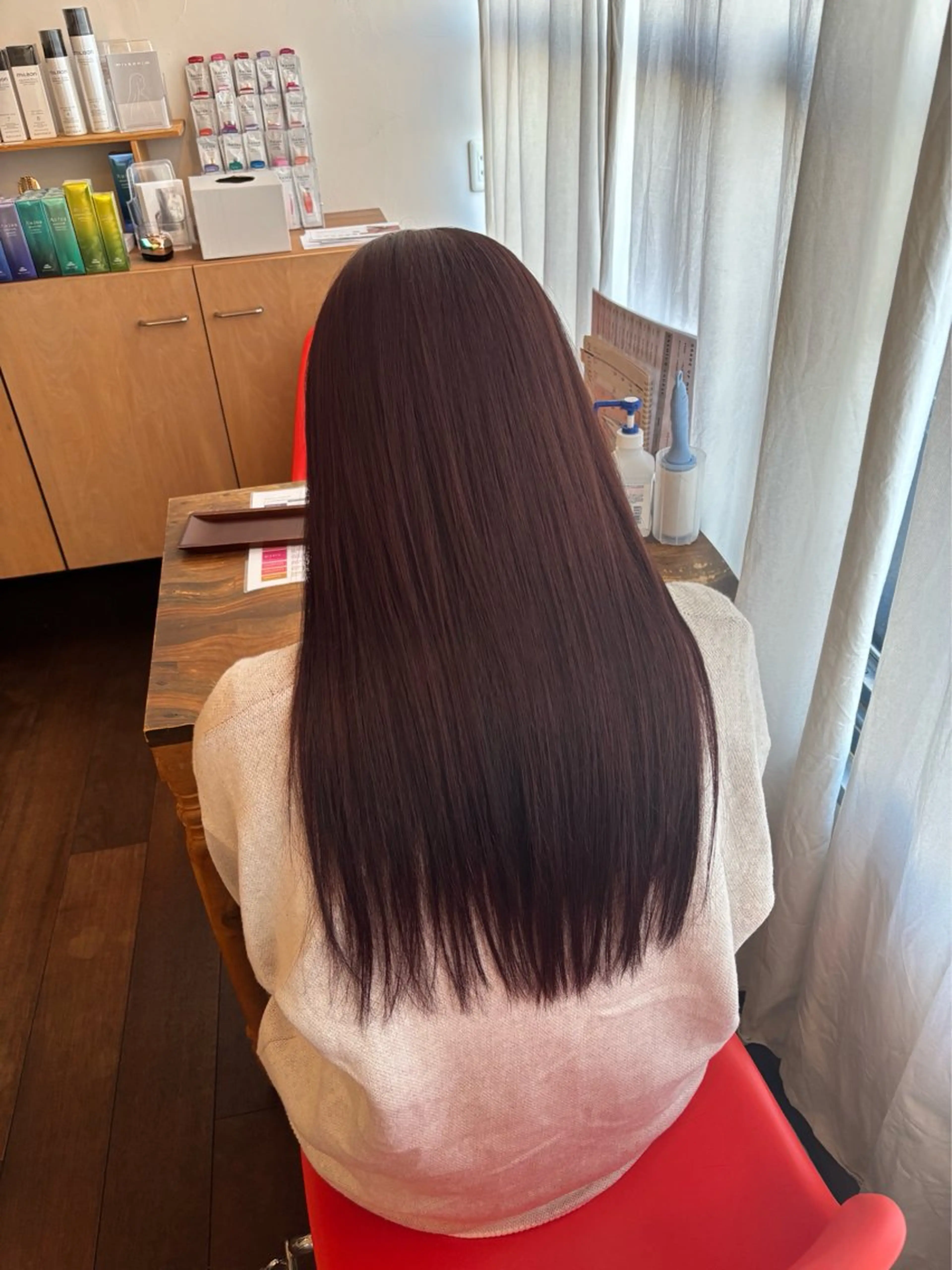 ロング カラー ヘアカラー トリートメント 兼子莉彩 ／暗髪🤎／暖色🍒のヘアスタイル