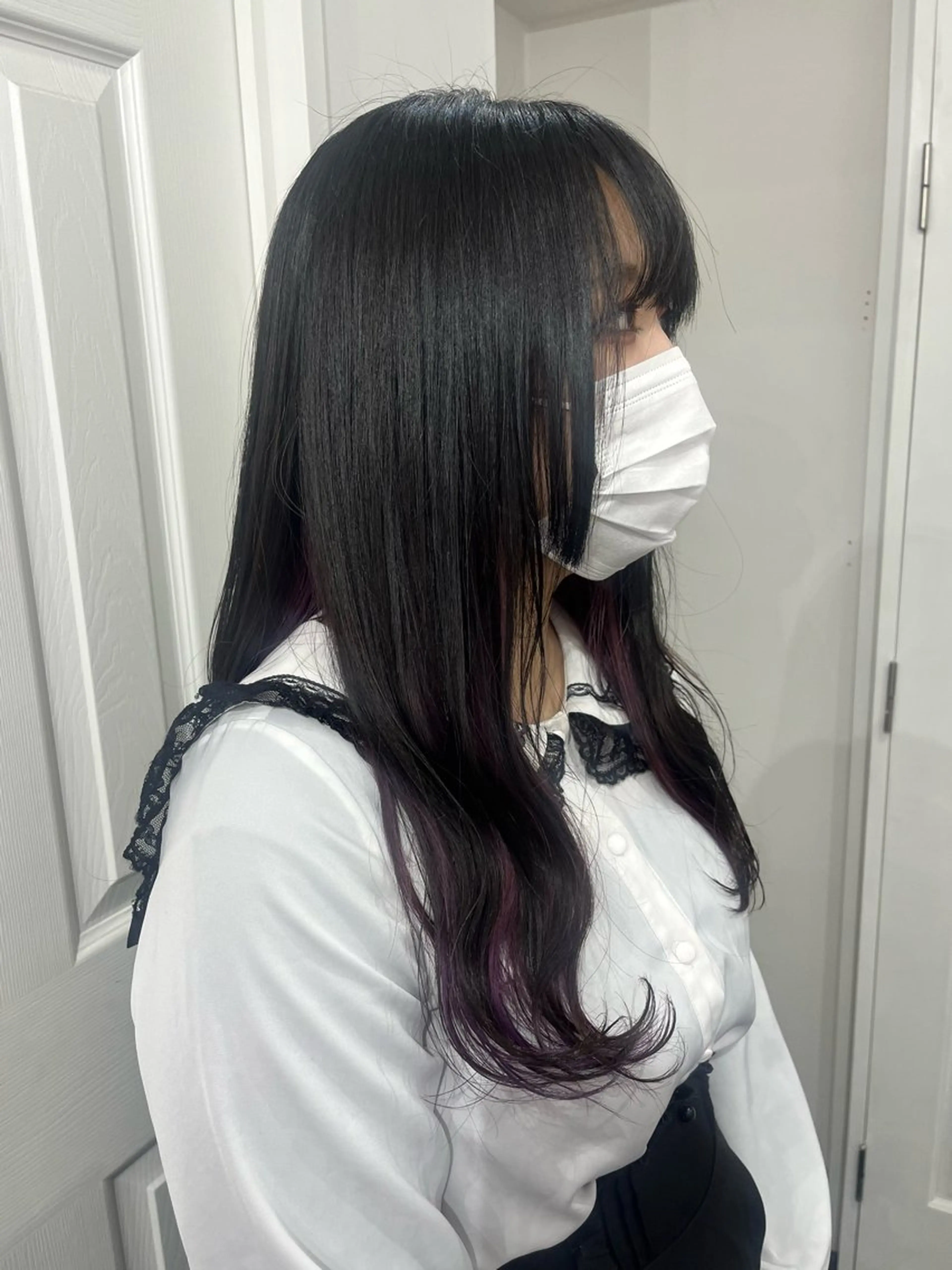 ロング カラー ヘアカラー トリートメント ヘアセット ♱地雷カラー♱ウルフ ♱ 藍衣 ♱のヘアスタイル