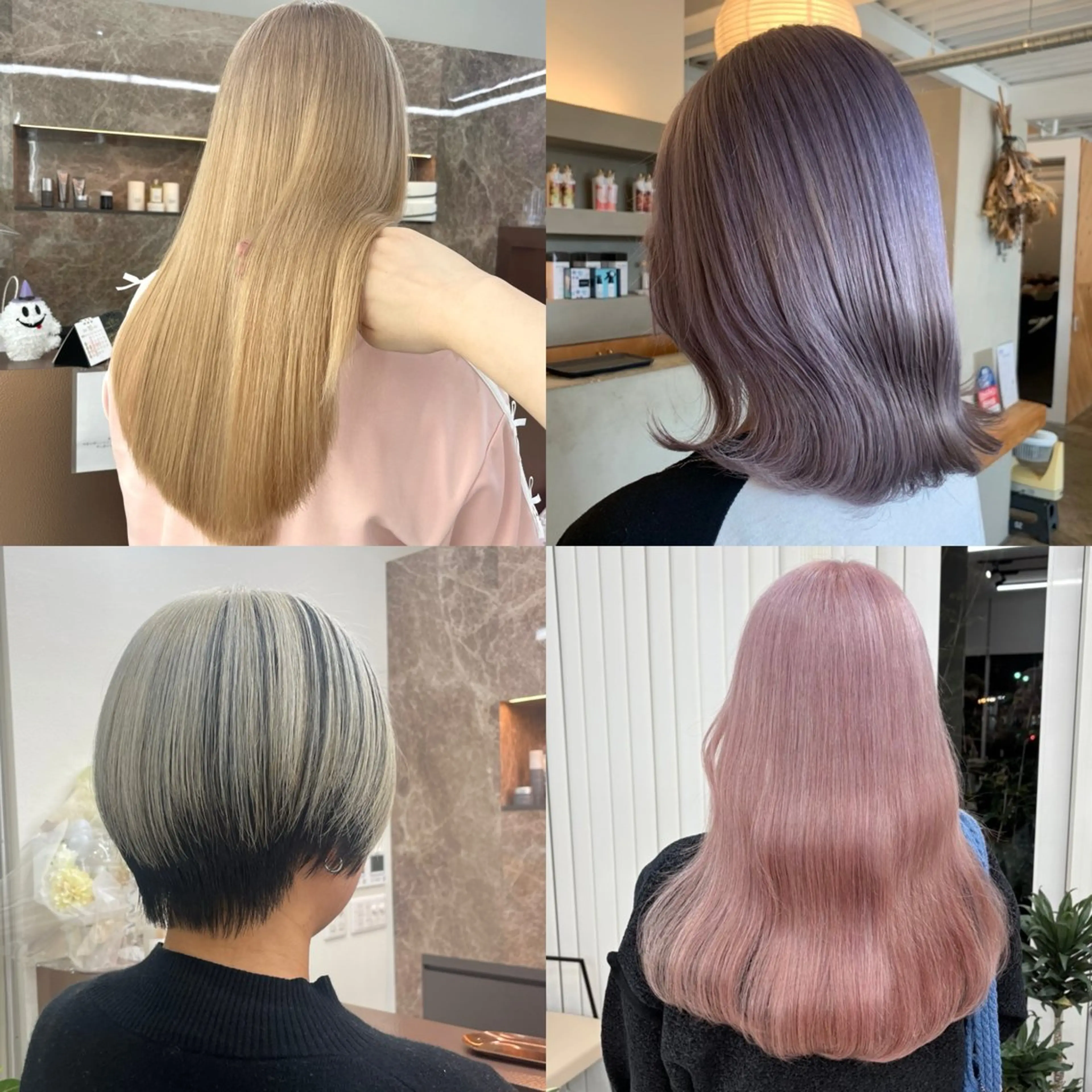 カラー ブリーチ 透明感カラー ハイトーンカラー イヤリングカラー特化 🎀於曽能実夢のヘアスタイル
