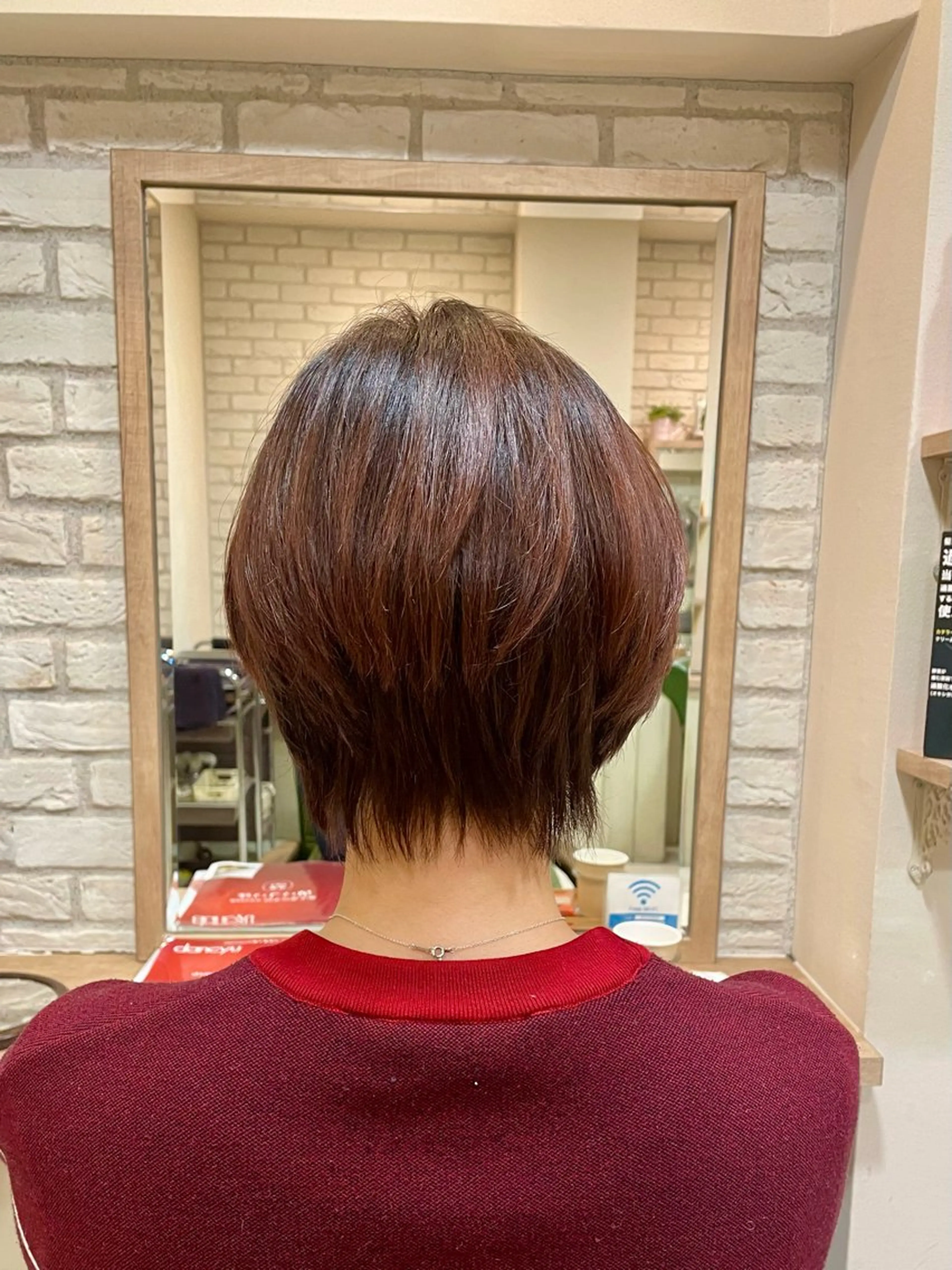 ショート カラー ブラウンカラー ピンクカラー ピンクブラウン ショートヘア 清水 有実子のヘアスタイル