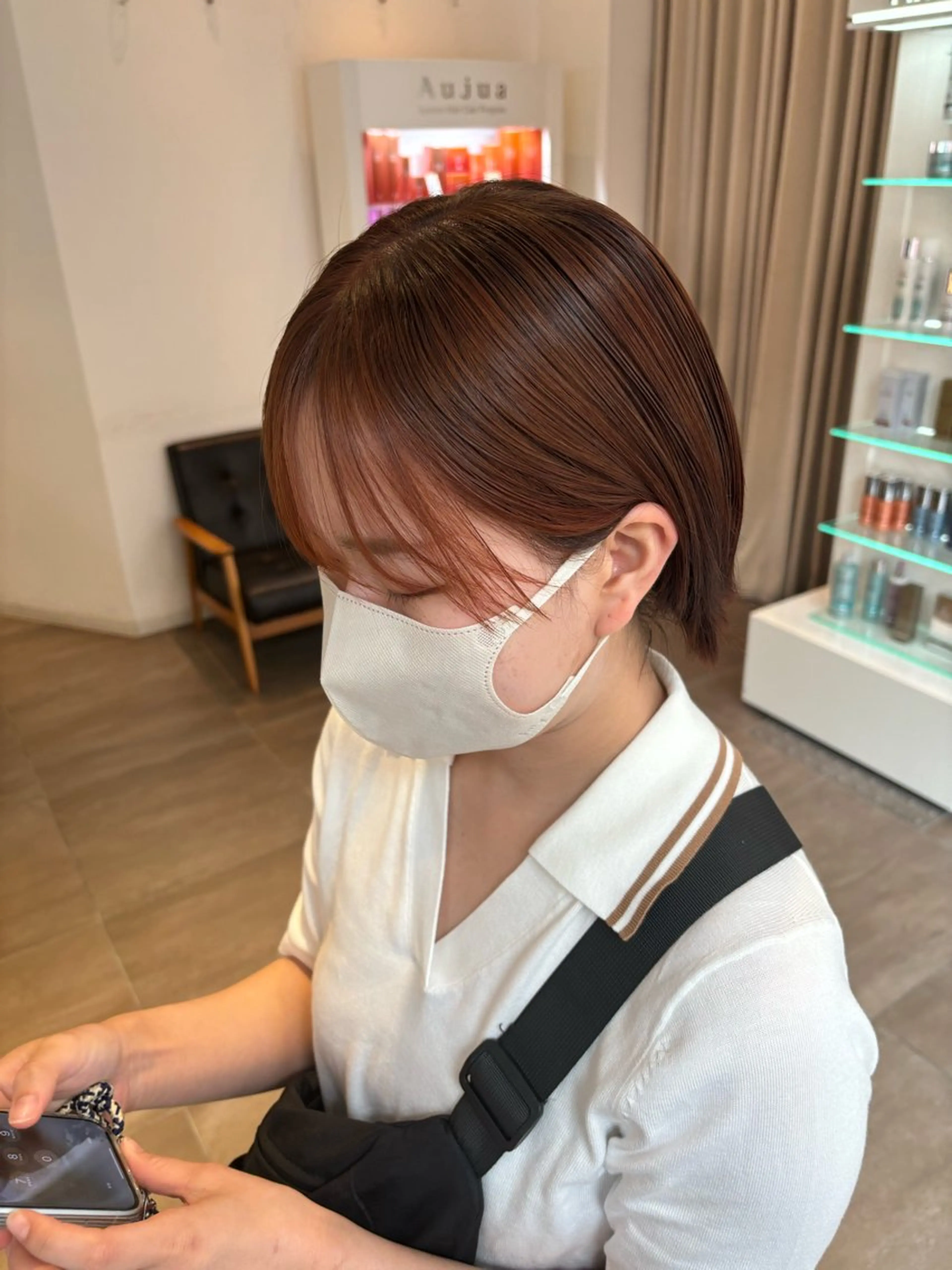 ショート オレンジブラウン brace 小笹花純のヘアスタイル