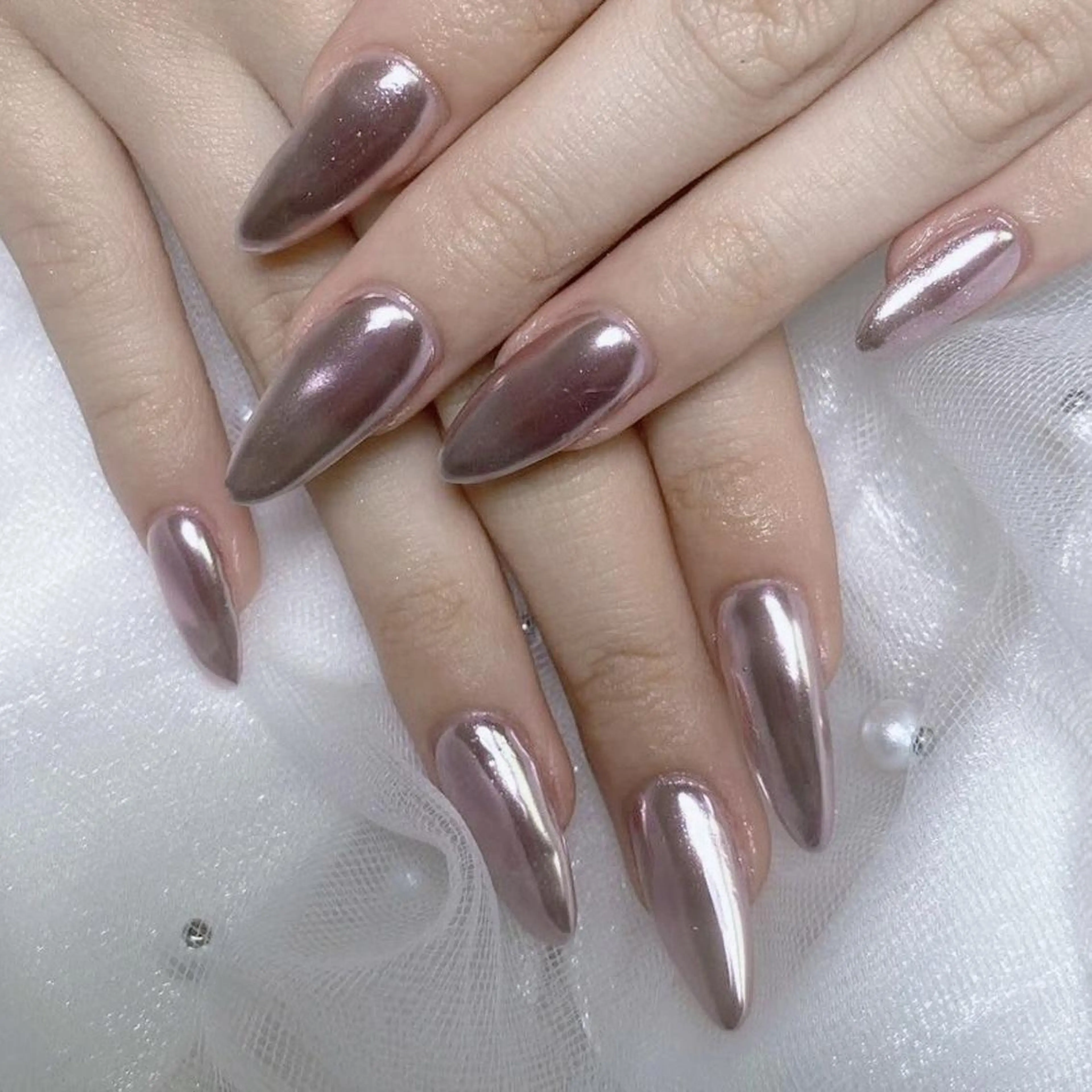 ネイル メンズ キッズ ミラーネイル Nail salon 木にいるのネイルデザイン