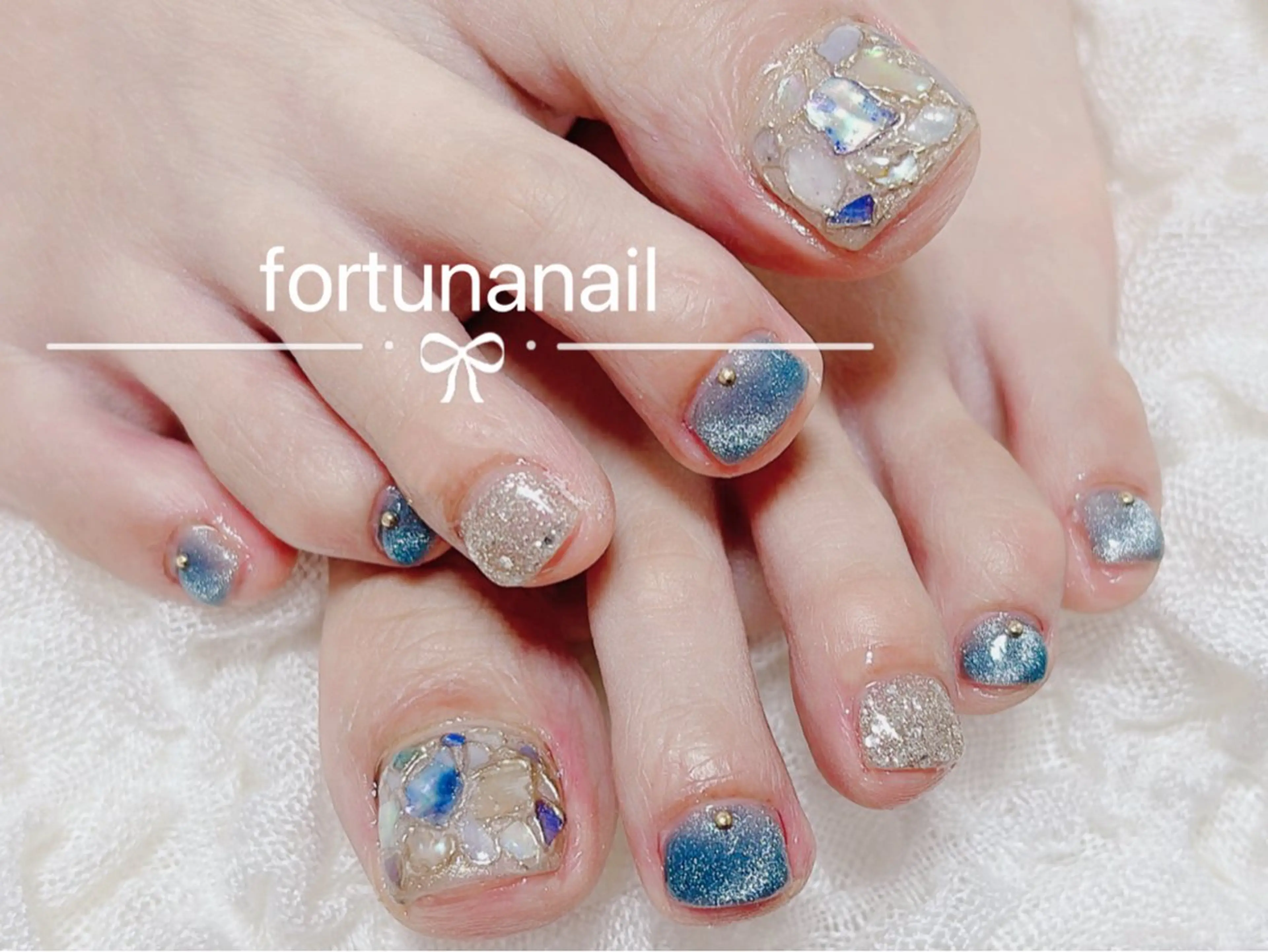 ネイル 持ち込み フットネイル Nail •Head スパFortunaのネイルデザイン